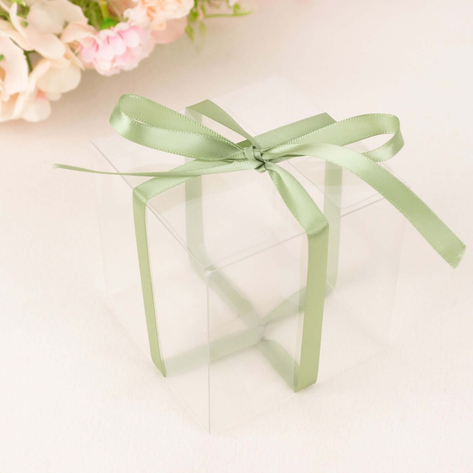Hot! 100 Yards 3/8 Sage Green Single - Face Decorative Satin Ribbon
