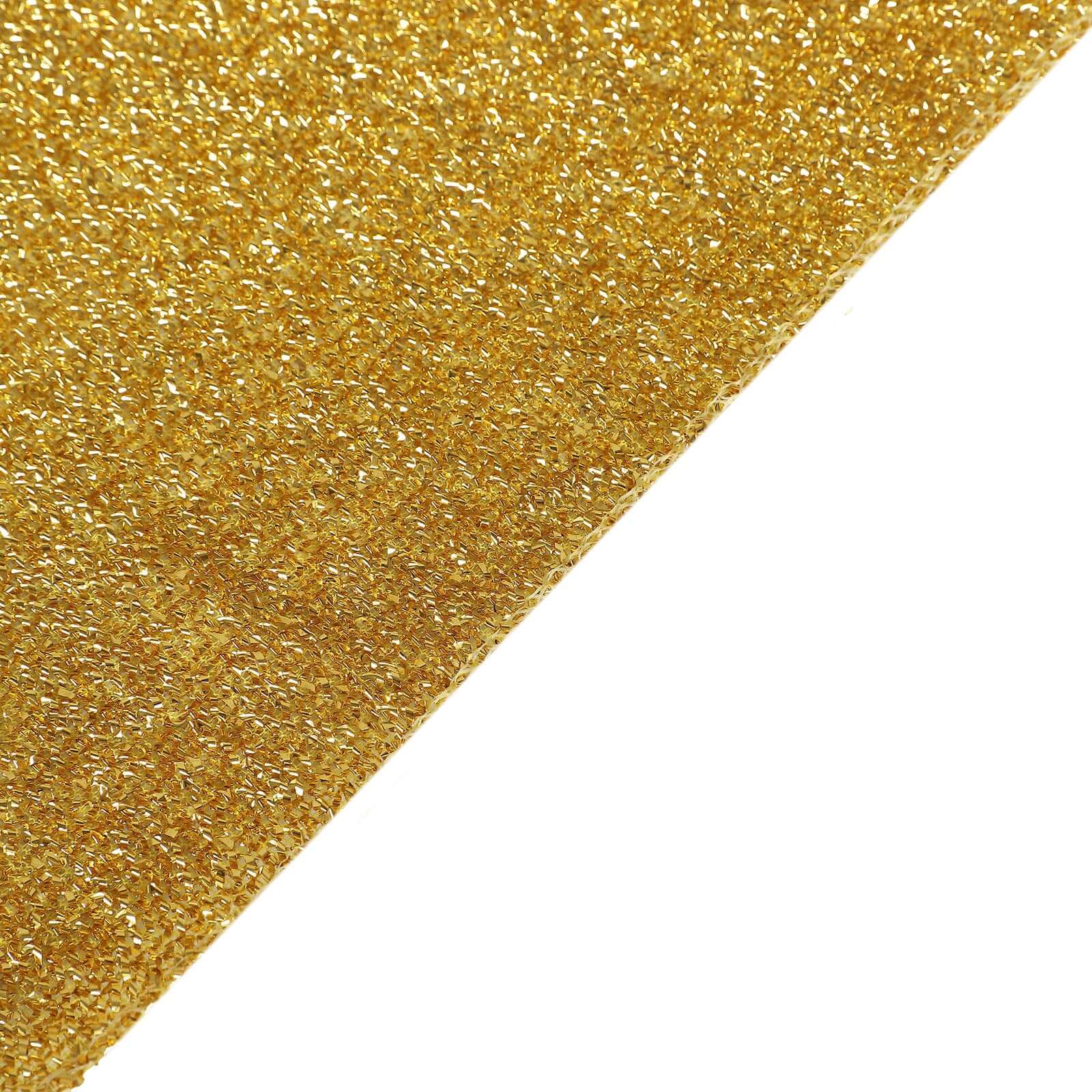 Hot Sale! Metallic Gold Glittered Stretch Spandex Tablecloth for Event Decor, 72x30 Rectangle