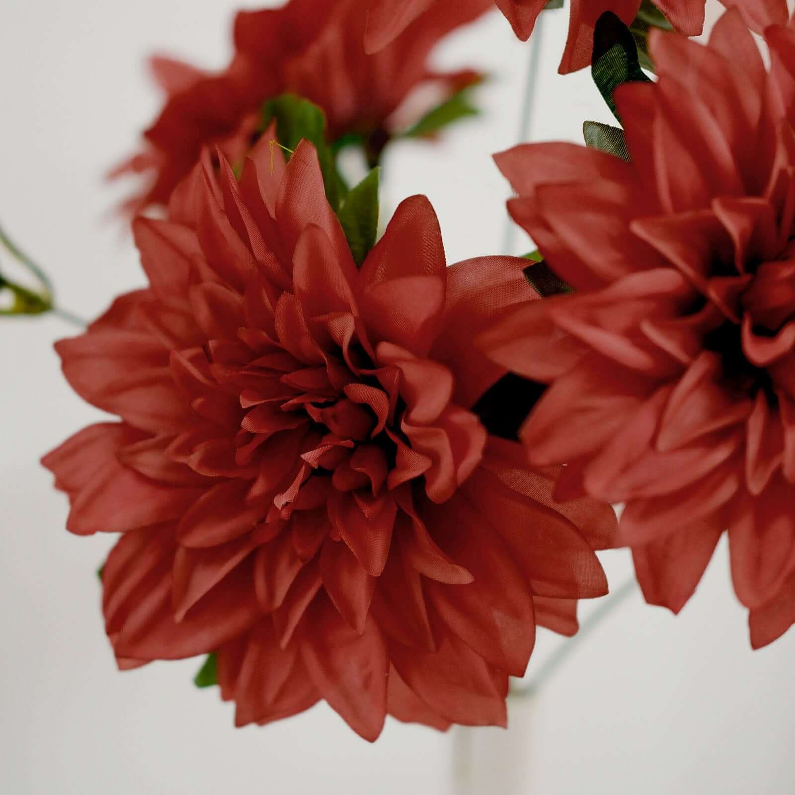 Special Offer! 2 Bouquets of 20 Terracotta Artificial Silk Dahlia Flower Spray Bushes for Decor
