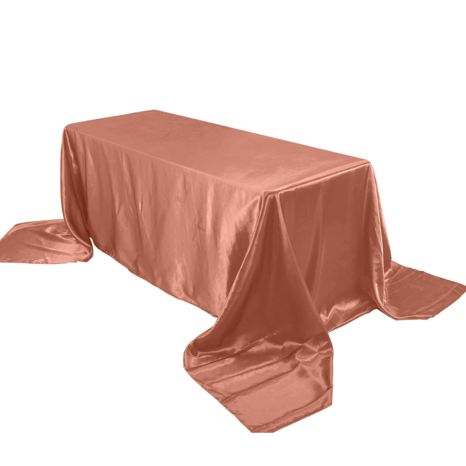 Hot Sale! Seamless Satin Terracotta (Rust) Rectangular 90x156 Tablecloth for Various Events