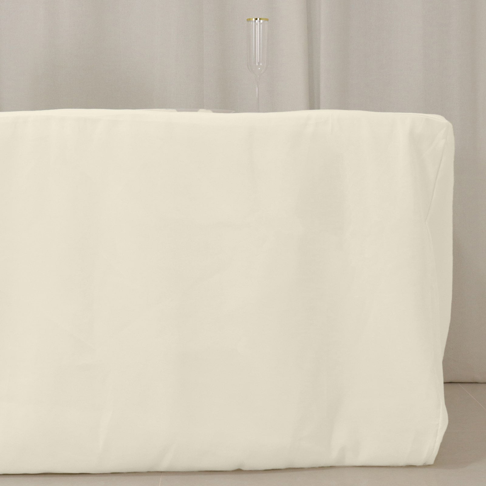 Ivory 8ft Premium Polyester Rectangle Tablecloth - 220GSM, Durable & Fitted