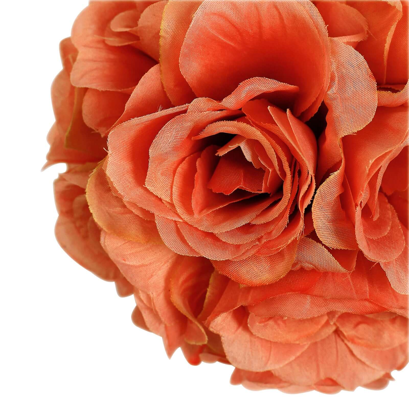 Special Offer: 2-Pack of 7-Inch Terracotta (Rust) Artificial Silk Rose Kissing Balls for Decor