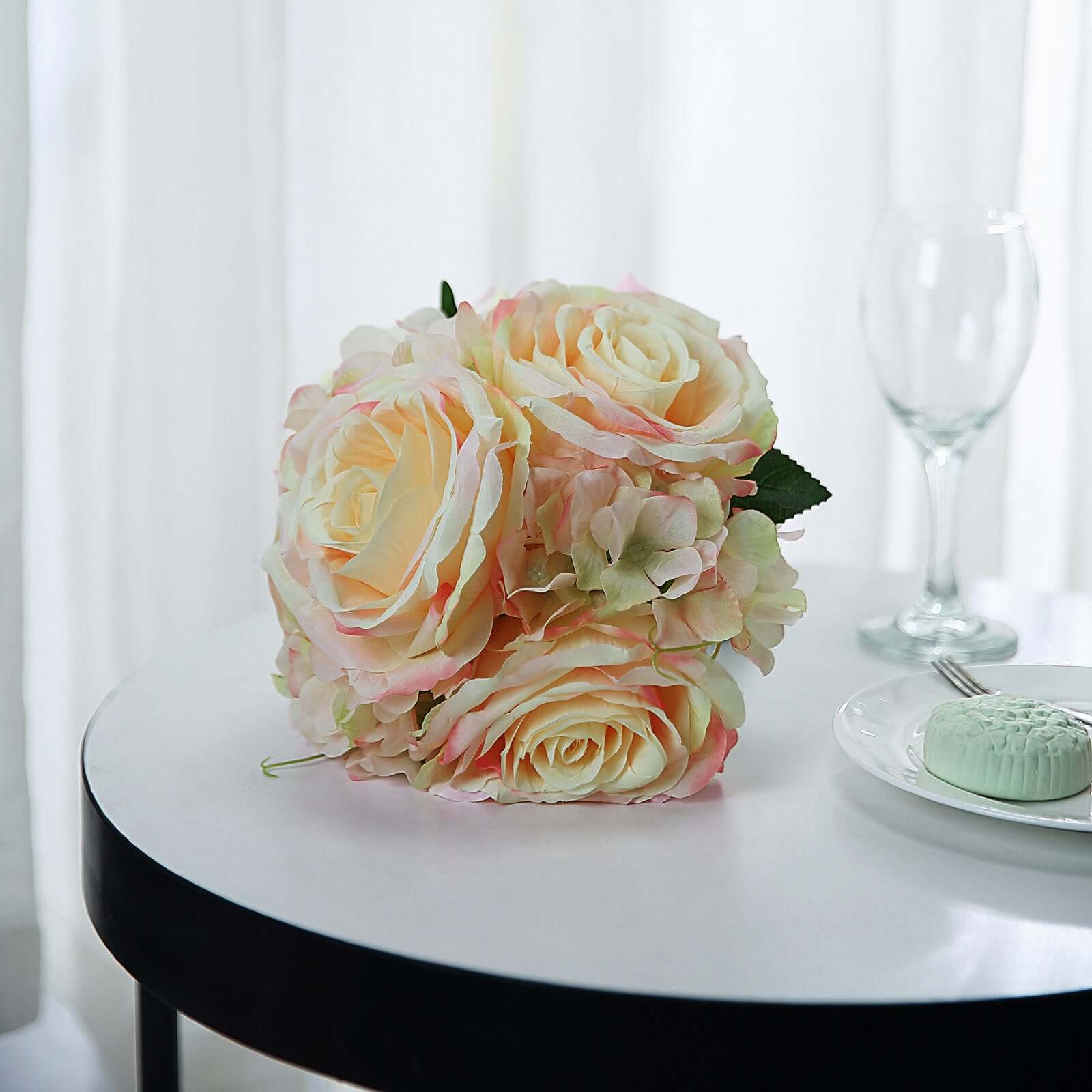 Hot! 2 Pink Artificial Silk Rose and Hydrangea Flower Bouquets