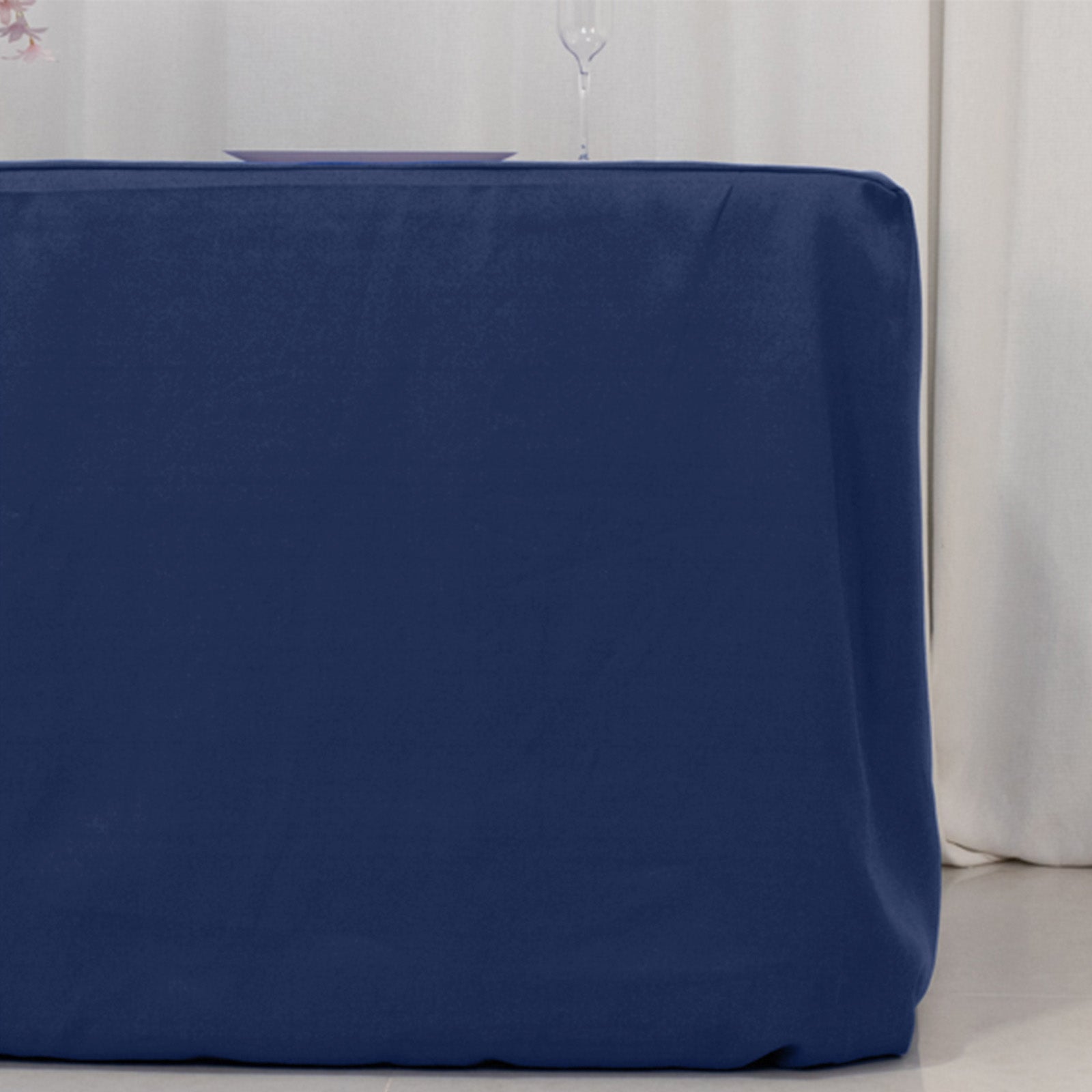 Exclusive Offer! Durable Navy Blue 220GSM Premium Polyester 6ft Rectangle Fitted Tablecloth