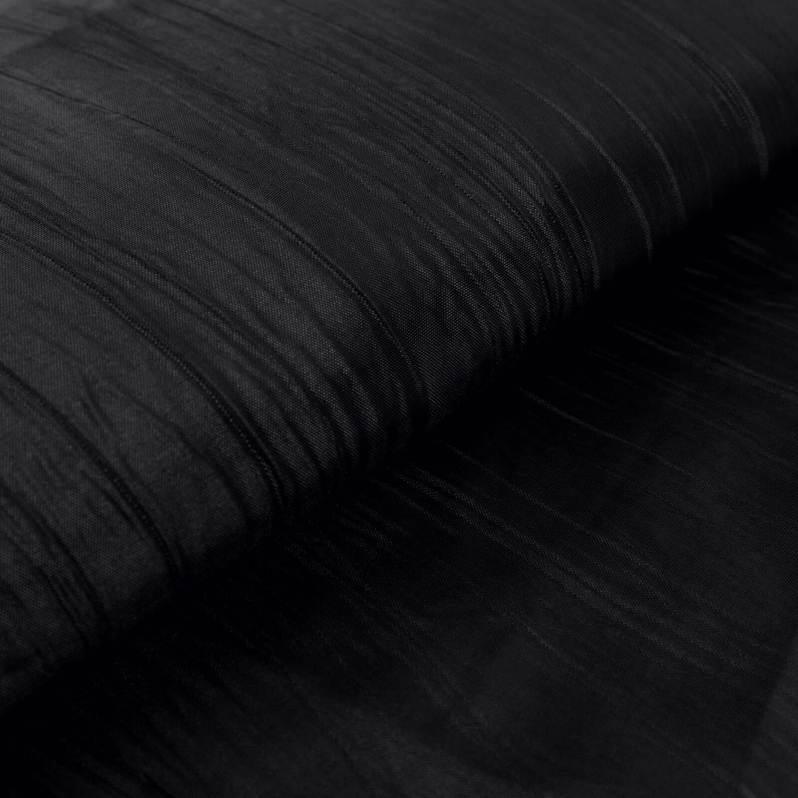 10-Yard Black Accordion Crinkle Taffeta Fabric Bolt, 54 Inches Wide