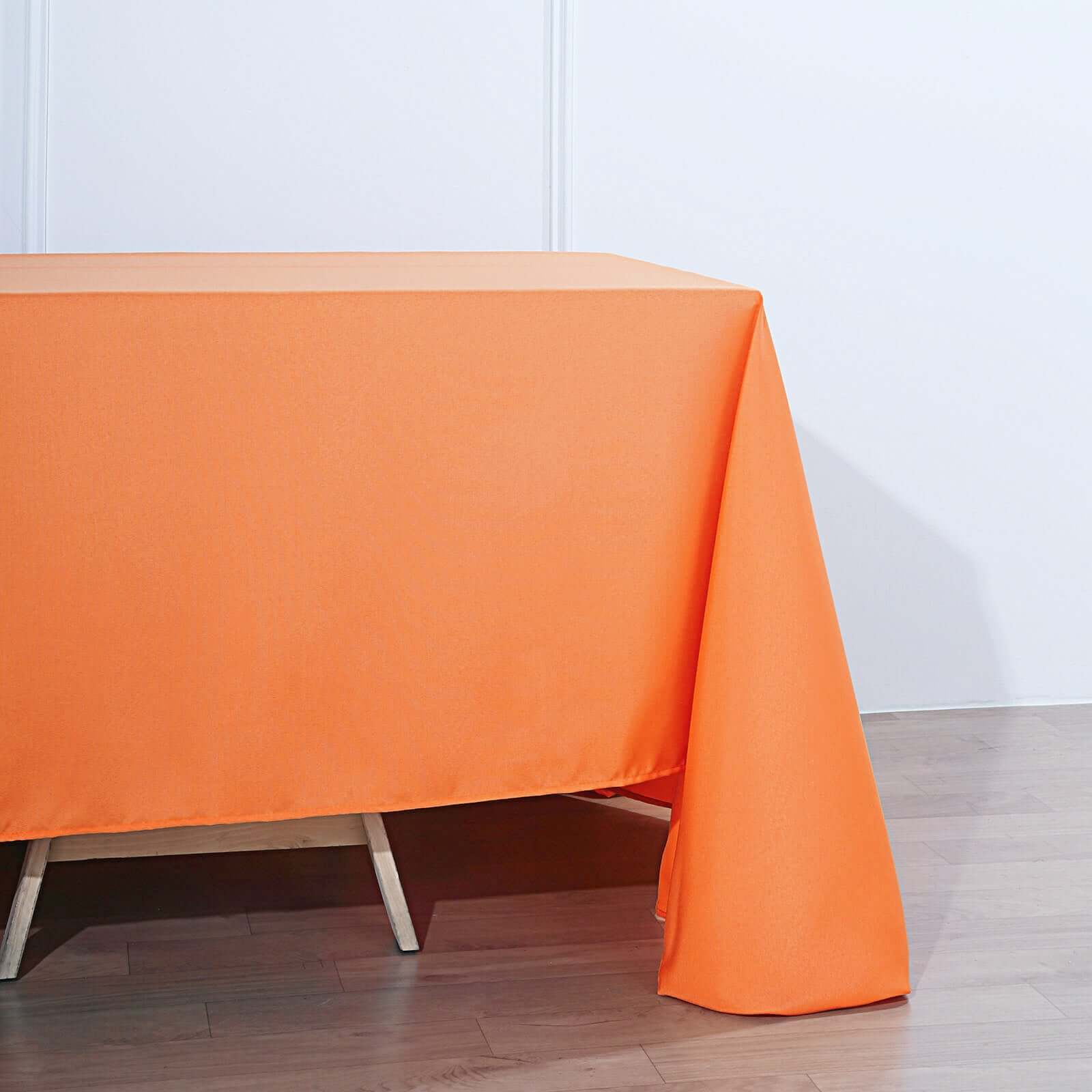 Hot Sale! Seamless Wrinkle-Resistant Orange Polyester Rectangle Tablecloth 90x132
