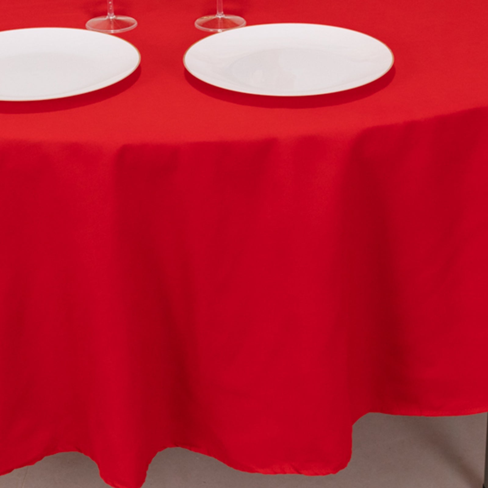 Red 90" Wrinkle-Resistant Cotton Blend Round Tablecloth - Ideal for Events