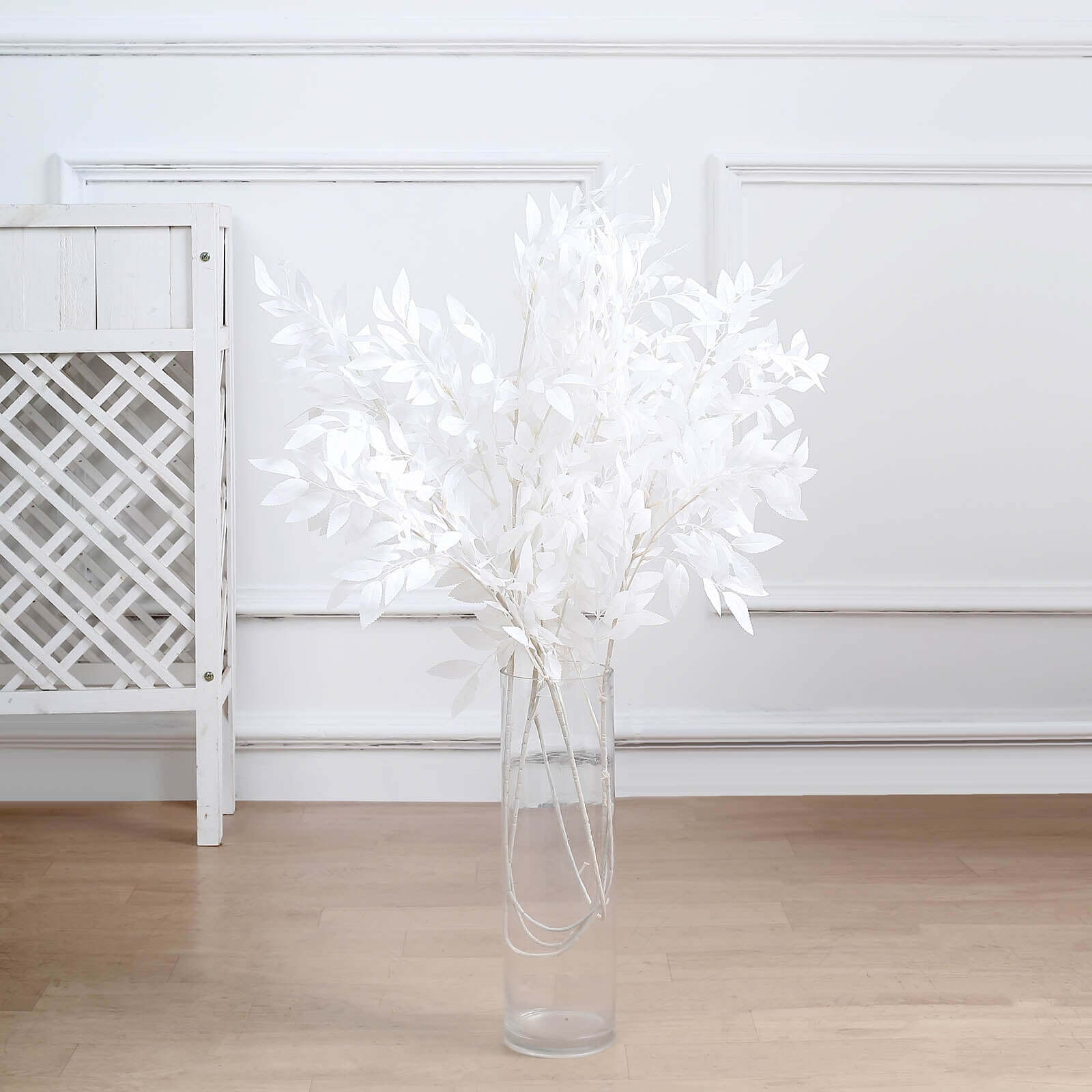 Get 2 White Artificial Silk Beech Leaf Branches - 42" Tall, Ideal Vase Fillers