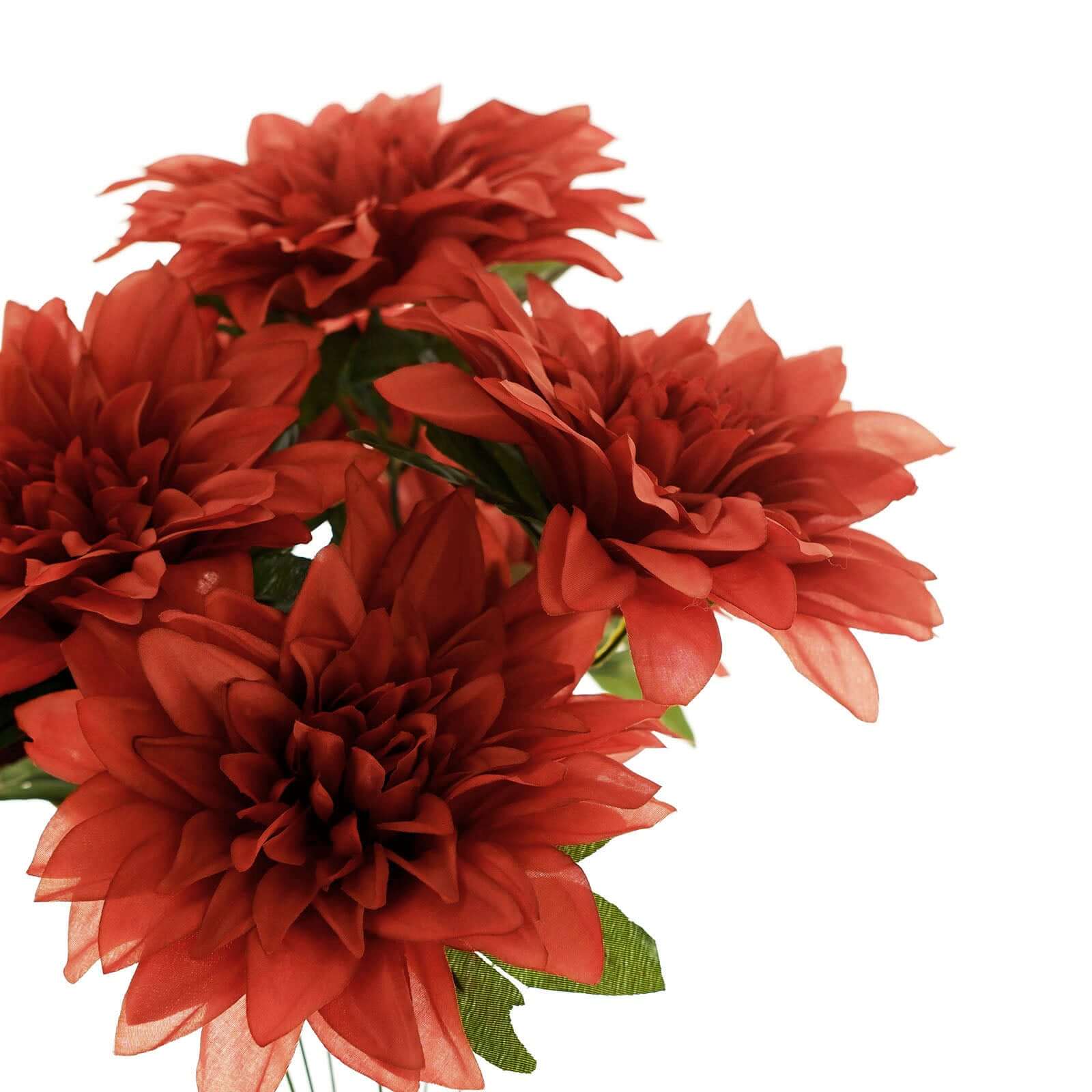 Special Offer! 2 Bouquets of 20 Terracotta Artificial Silk Dahlia Flower Spray Bushes for Decor