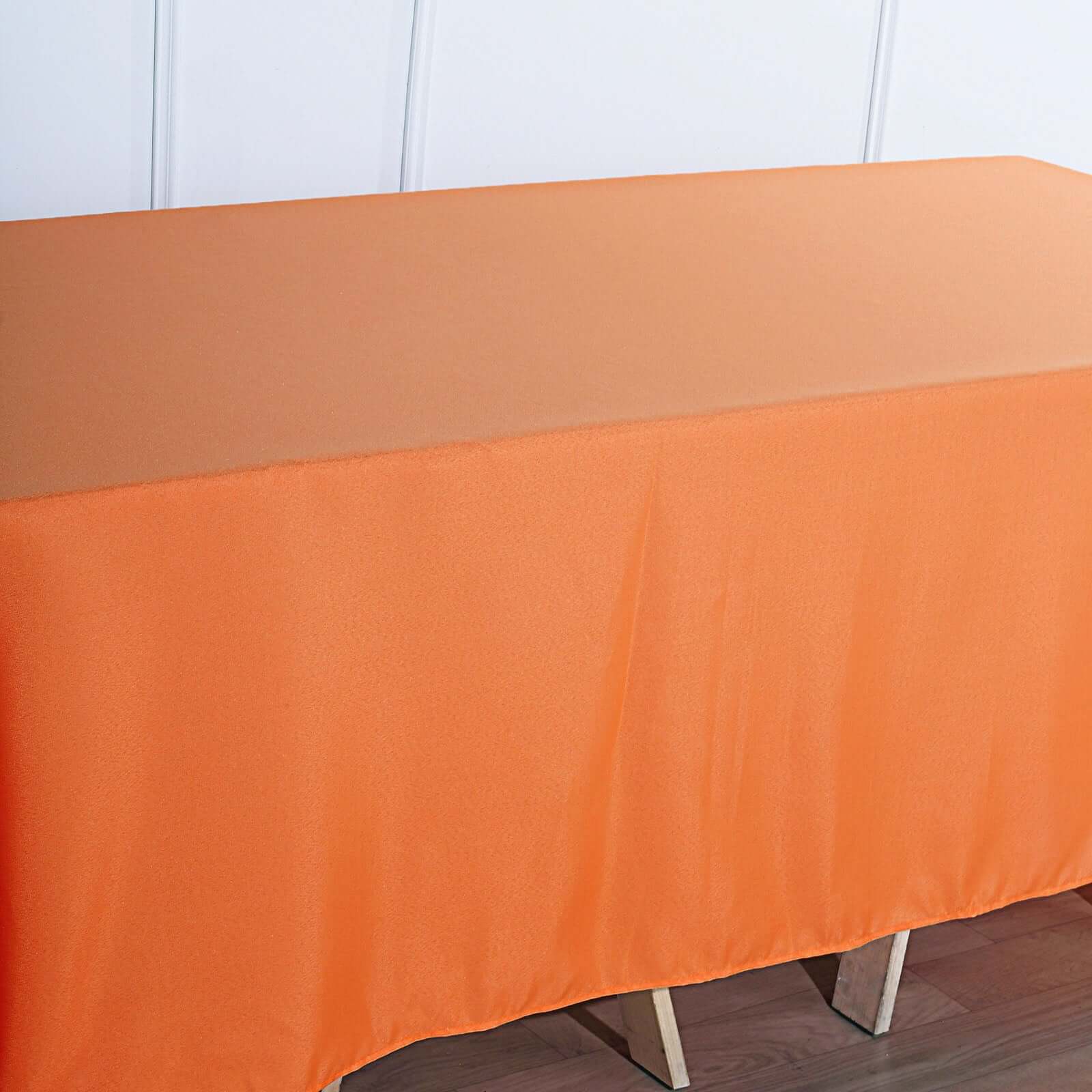 Hot Sale! Seamless Wrinkle-Resistant Orange Polyester Rectangle Tablecloth 90x132