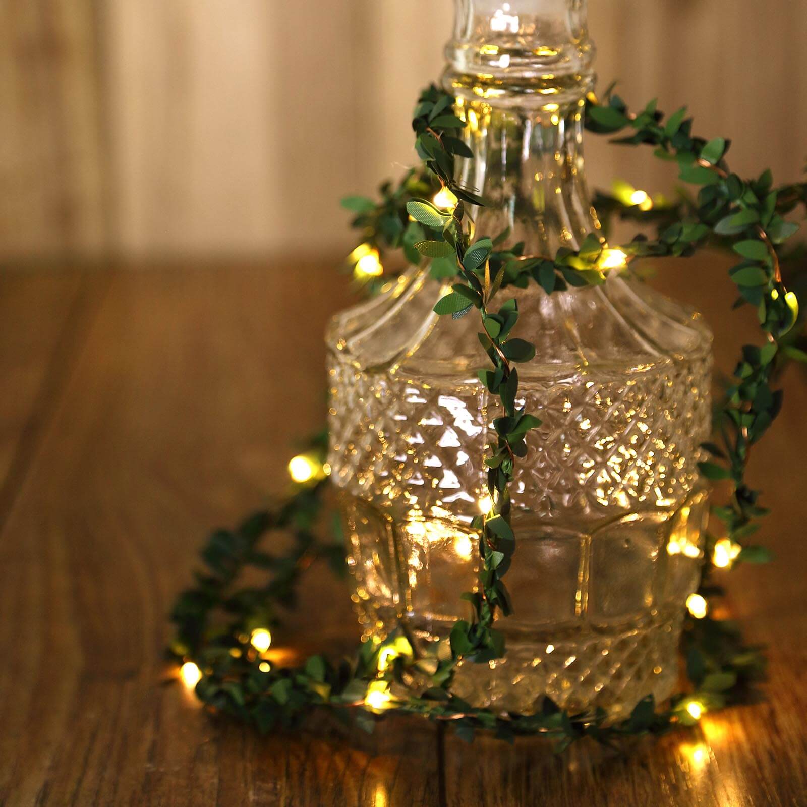 Hot Sale! 10ft 30-LED Battery-Operated Garland String Lights with Green Leaf Design and White Light