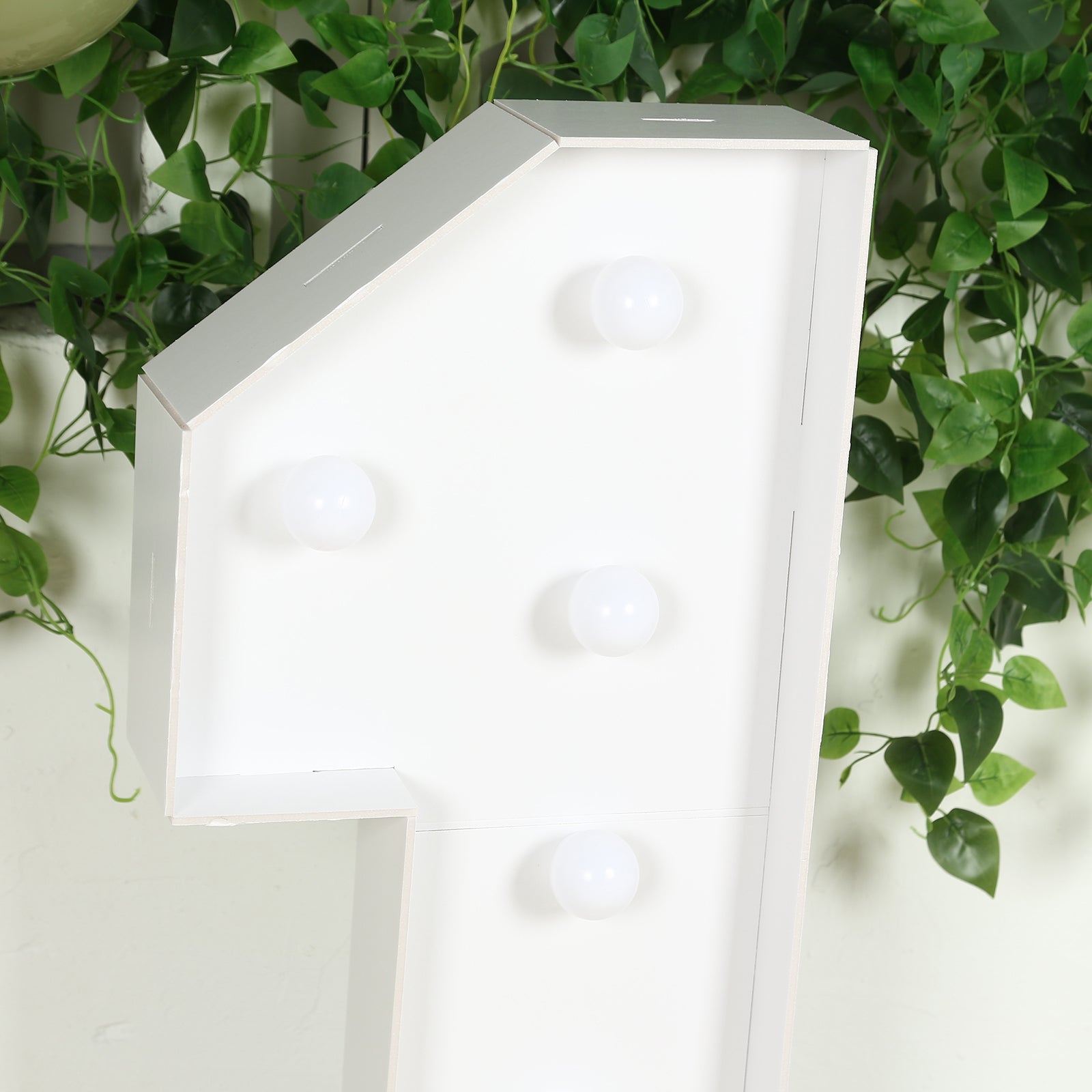 4ft White Giant LED Marquee Light Up Number 1 - Pre - Cut Foam Board with 10 Warm White Battery - Operated LEDs, Glue Gun & Sticks