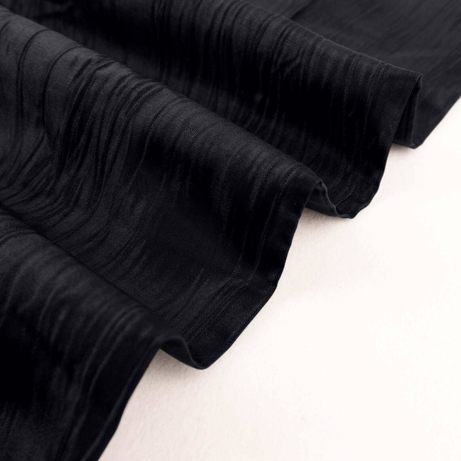 10-Yard Black Accordion Crinkle Taffeta Fabric Bolt, 54 Inches Wide