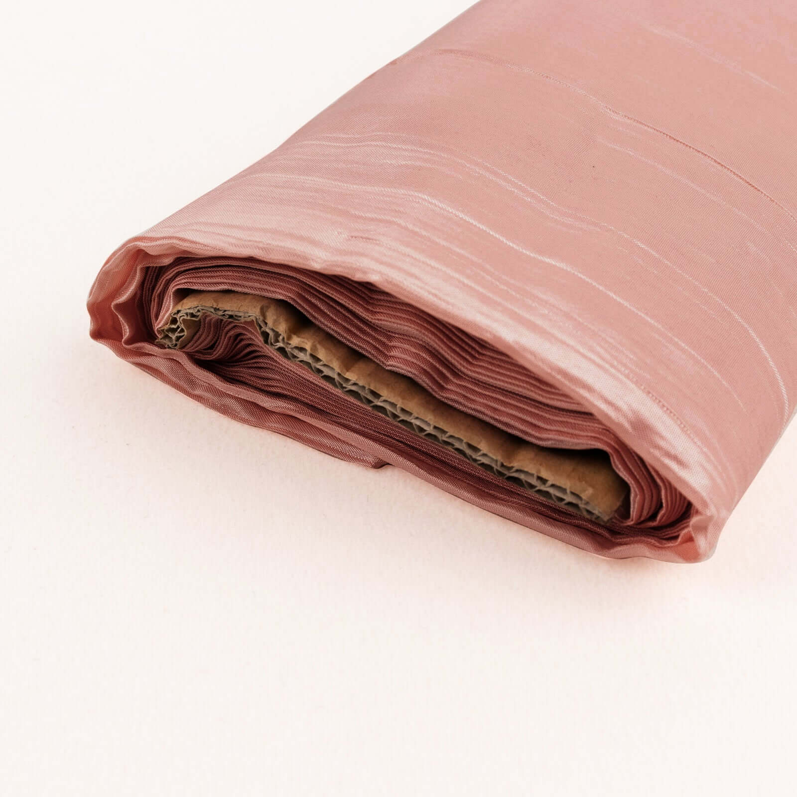 10 Yards of 54-Inch Wide Dusty Rose Accordion Crinkle Taffeta Fabric Bolt