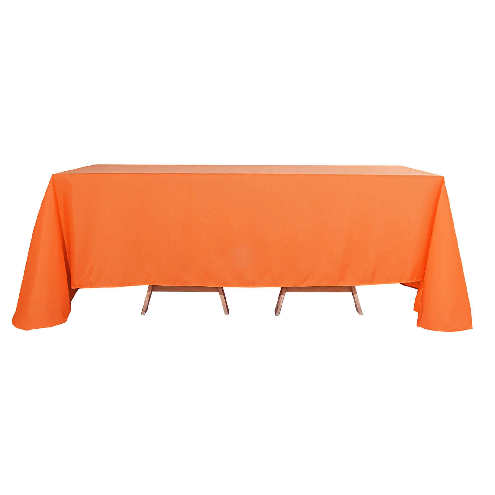 Hot Sale! Seamless Wrinkle-Resistant Orange Polyester Rectangle Tablecloth 90x132