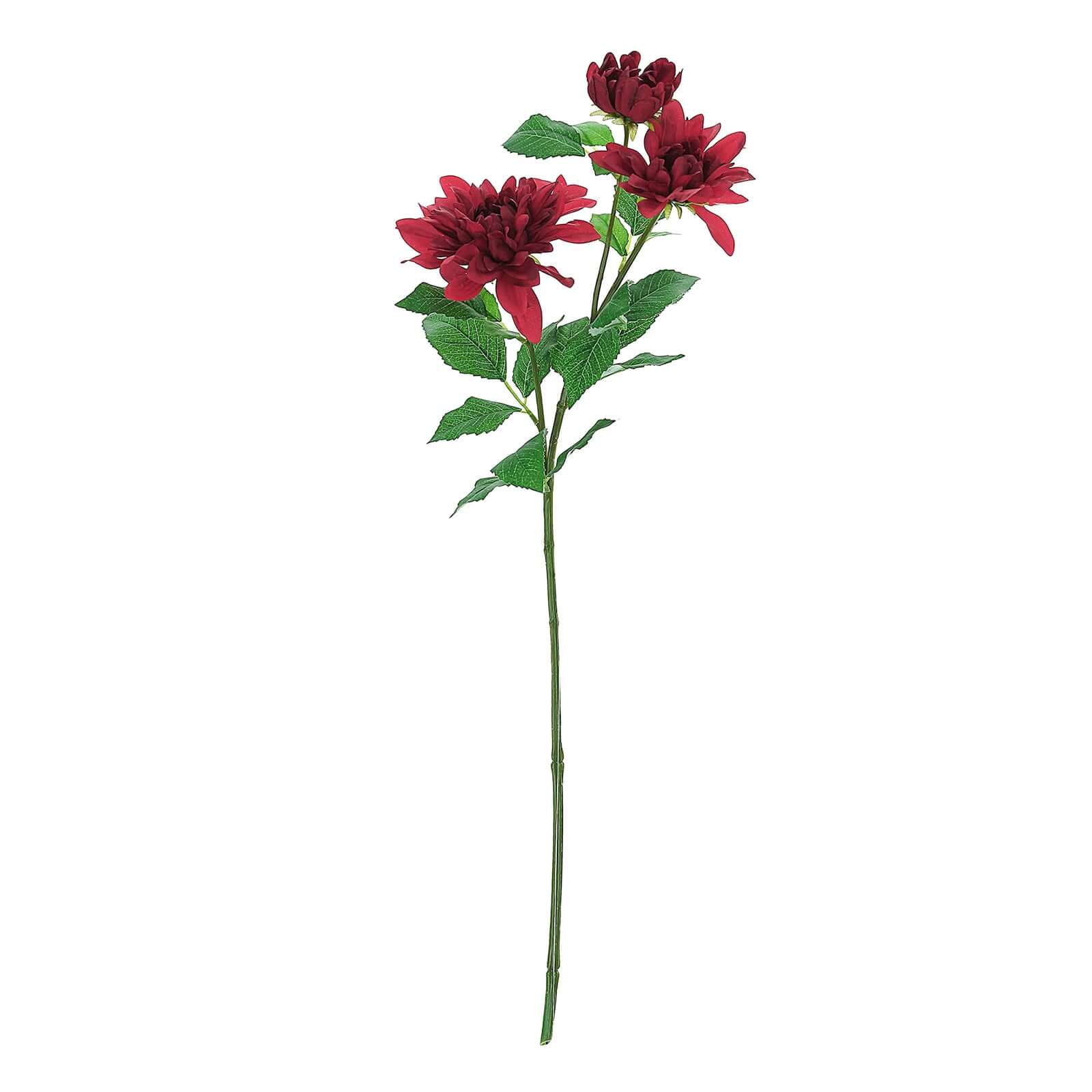 30-Inch Tall Burgundy Artificial Silk Dahlia Flower Stems - Perfect for Stunning Floral Decor