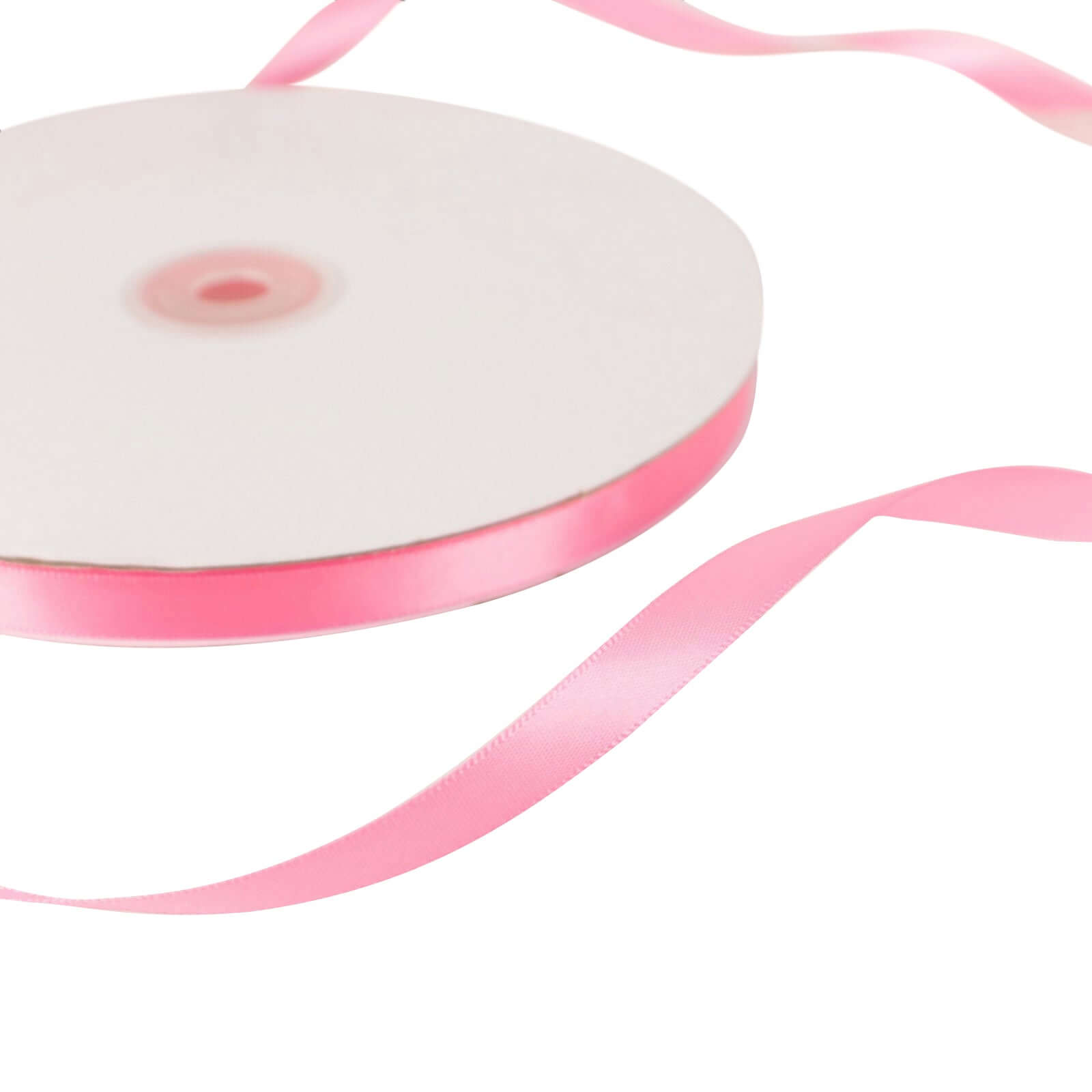 100 Yards of 3/8 Pink Single-Sided Decorative Satin Ribbon for Various Uses