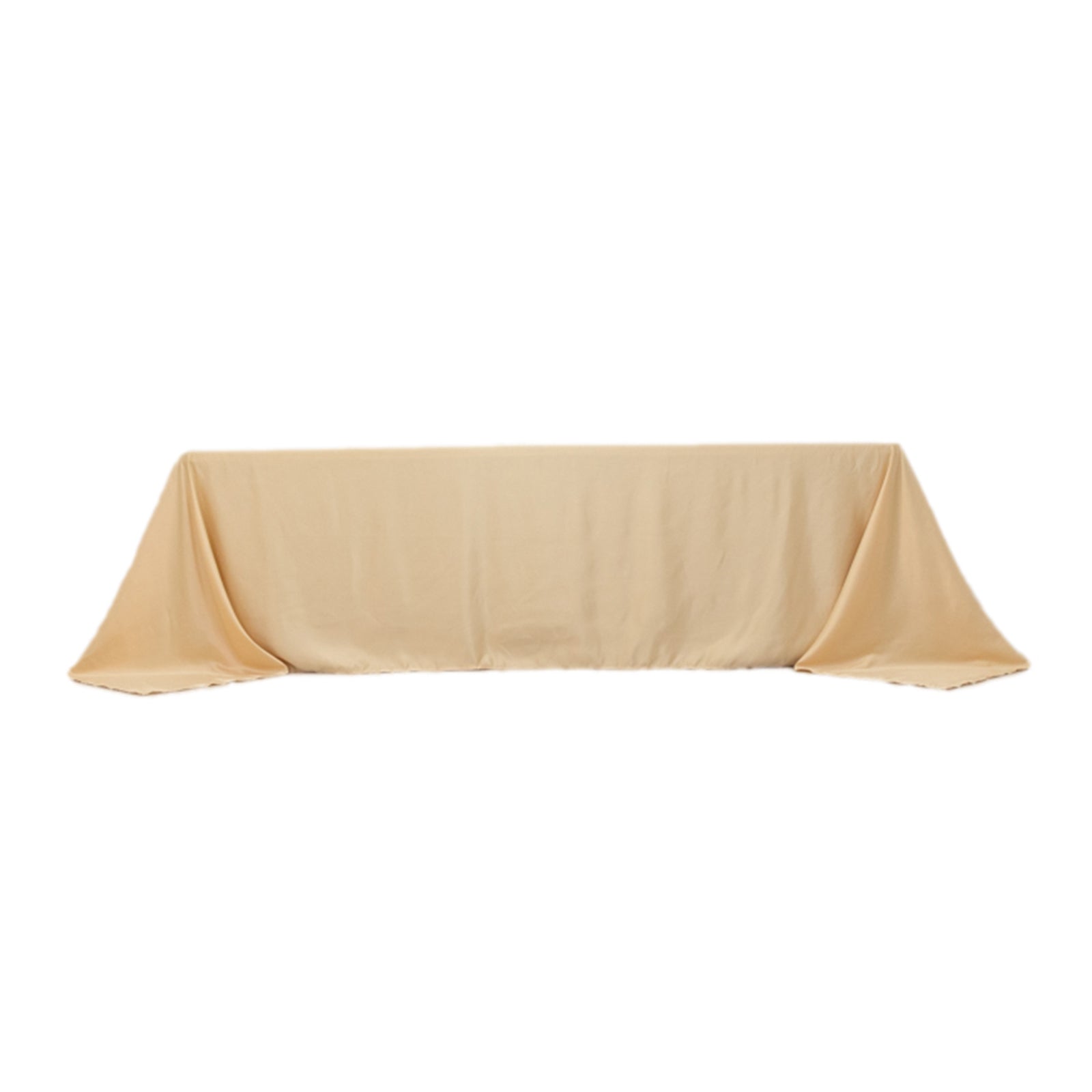 Beige Lamour Satin Rectangle Tablecloth 90x156 - Luxurious, Soft & Seamless