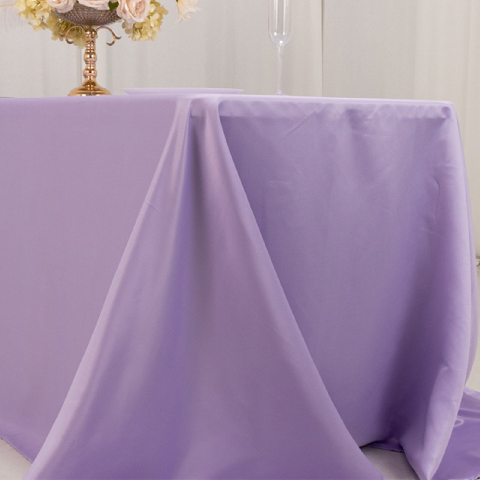 Lavender Lilac Lamour Satin Tablecloth - Soft & Durable, Ideal for Events