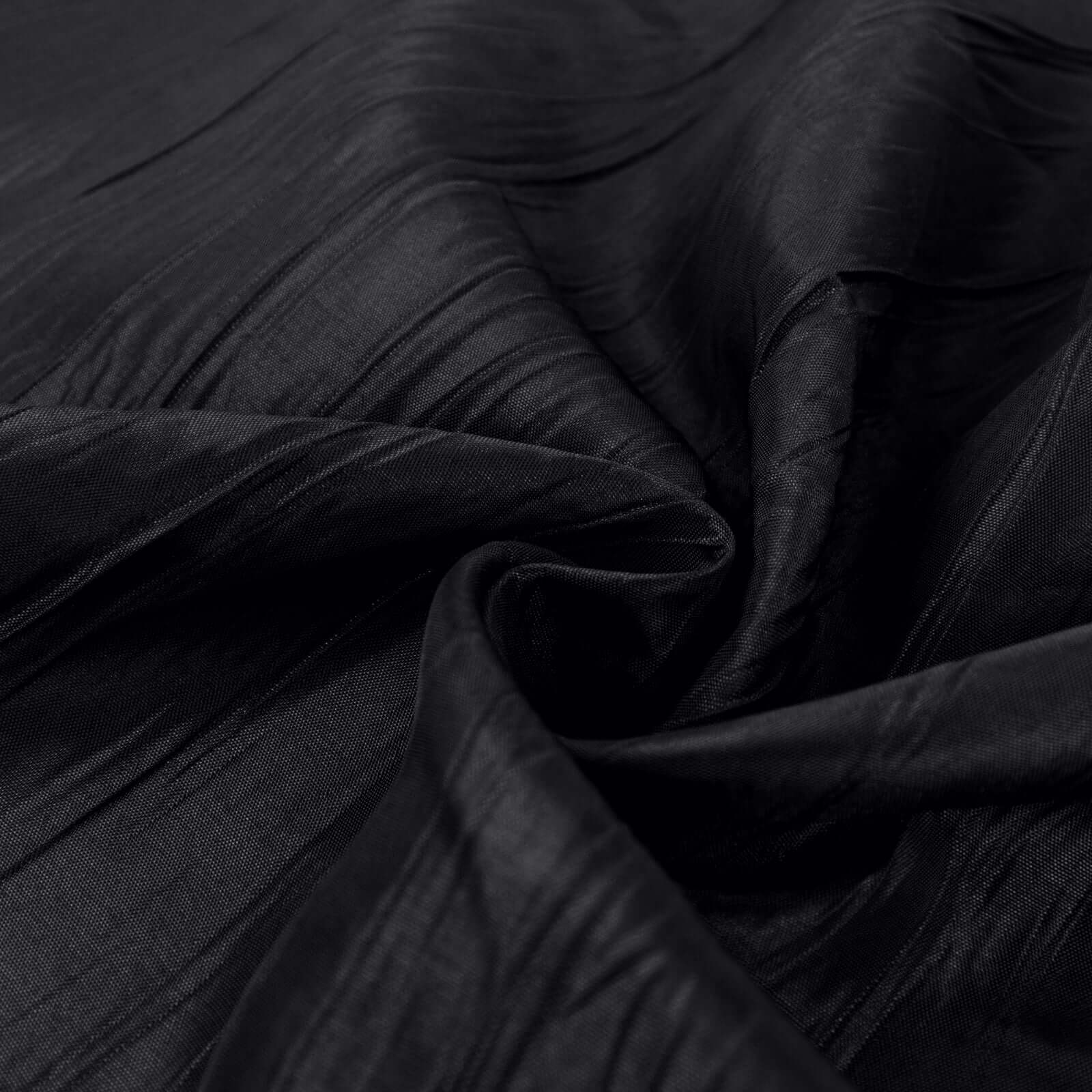 10-Yard Black Accordion Crinkle Taffeta Fabric Bolt, 54 Inches Wide