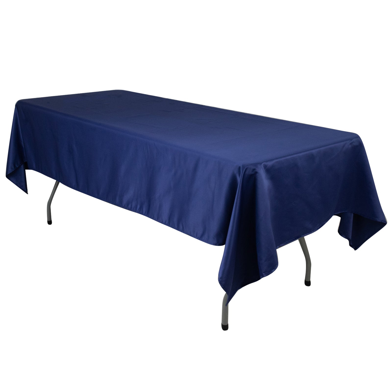 Lamour Satin 60x102 Rectangle Tablecloth Navy Blue - Durable & Silky Soft Feel Table Cover