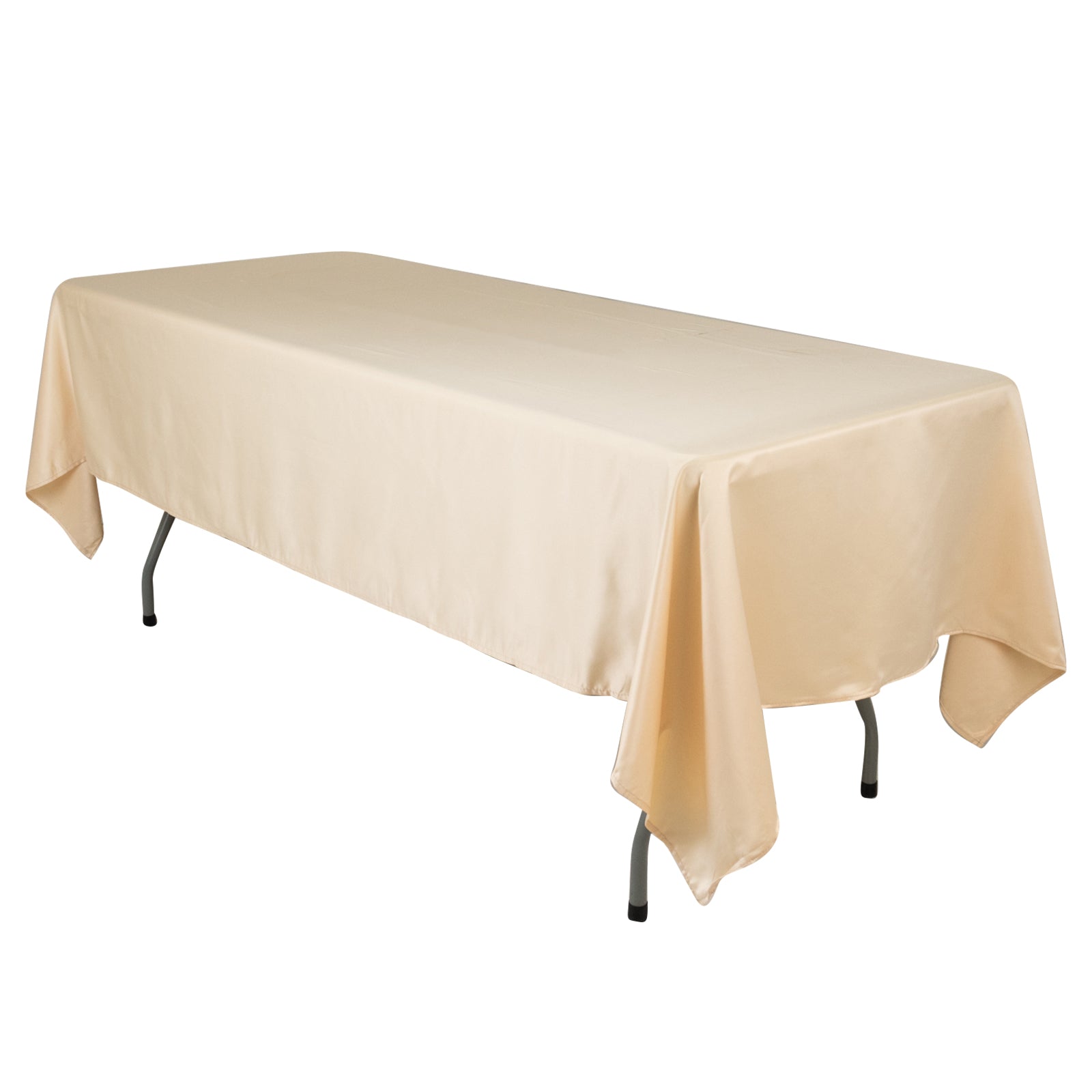 Get This Durable & Silky Soft Beige Lamour Satin Rectangle Tablecloth (60x102)