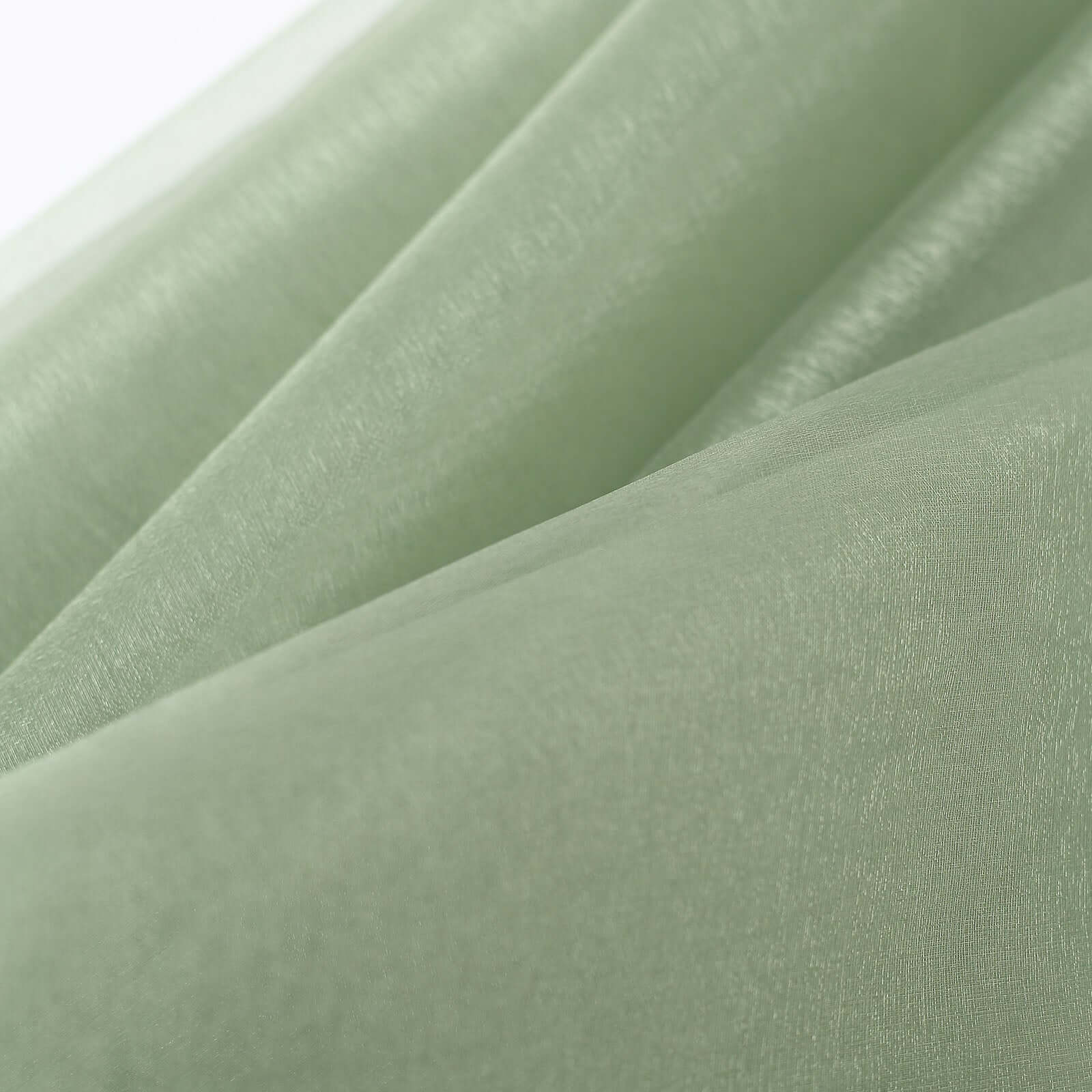Sage Green Sheer Chiffon Fabric Bolt - 54" x 10 Yards, Ideal for DIY