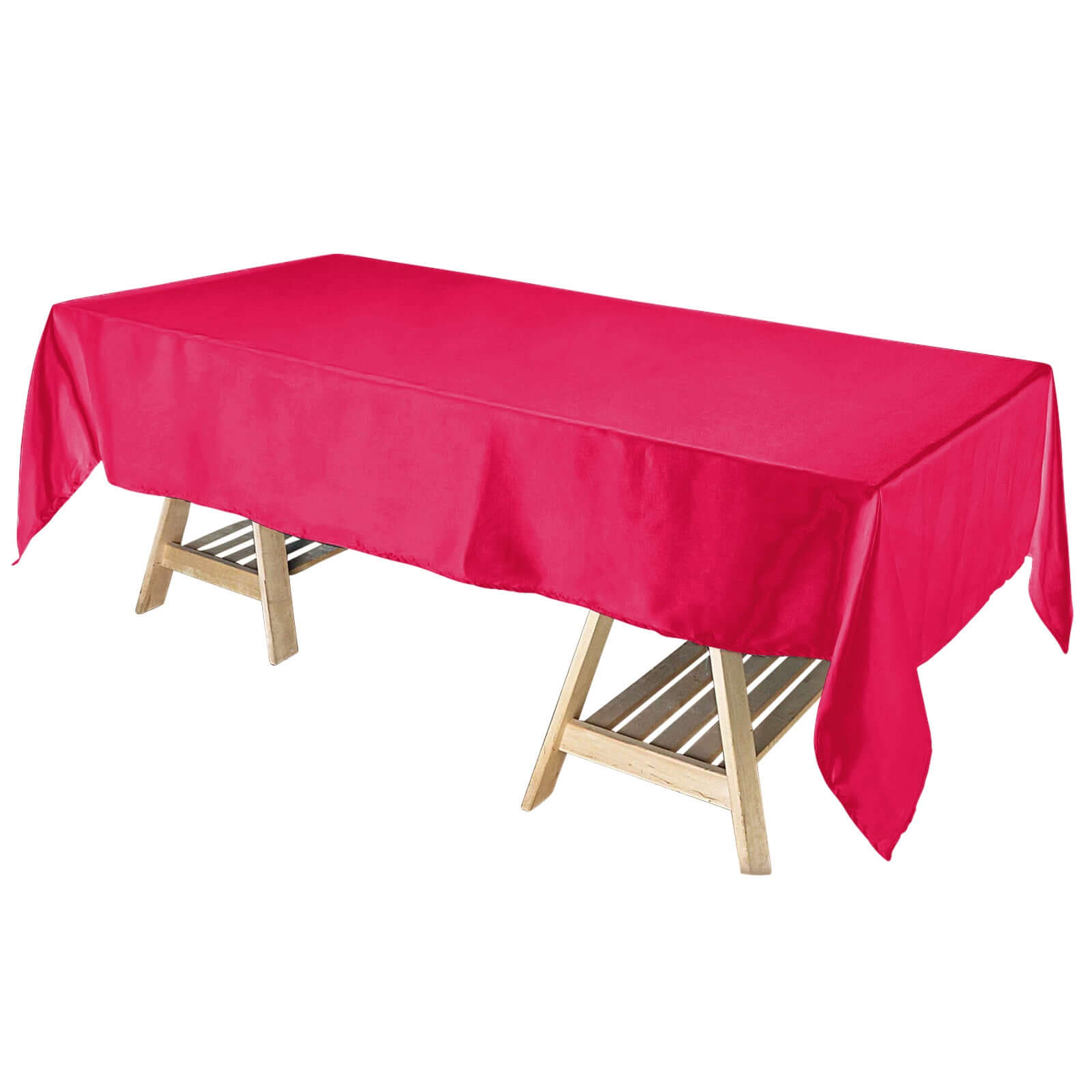 Fuchsia Satin Rectangular 60x102 Tablecloth - Soft and Shiny Table Cover
