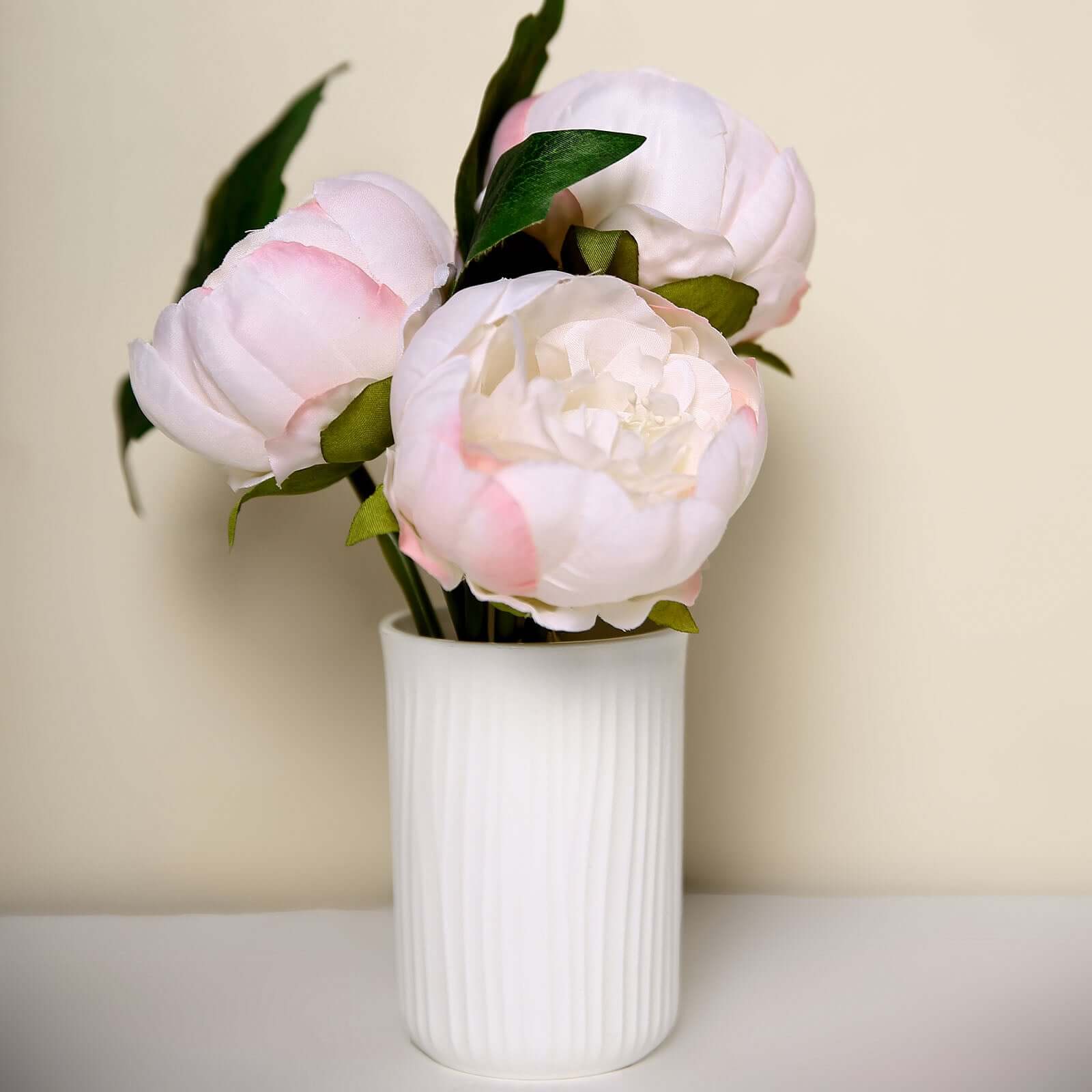 10-Piece Set of Blush Artificial Peony Flower Heads for DIY Events and Floral Crafts