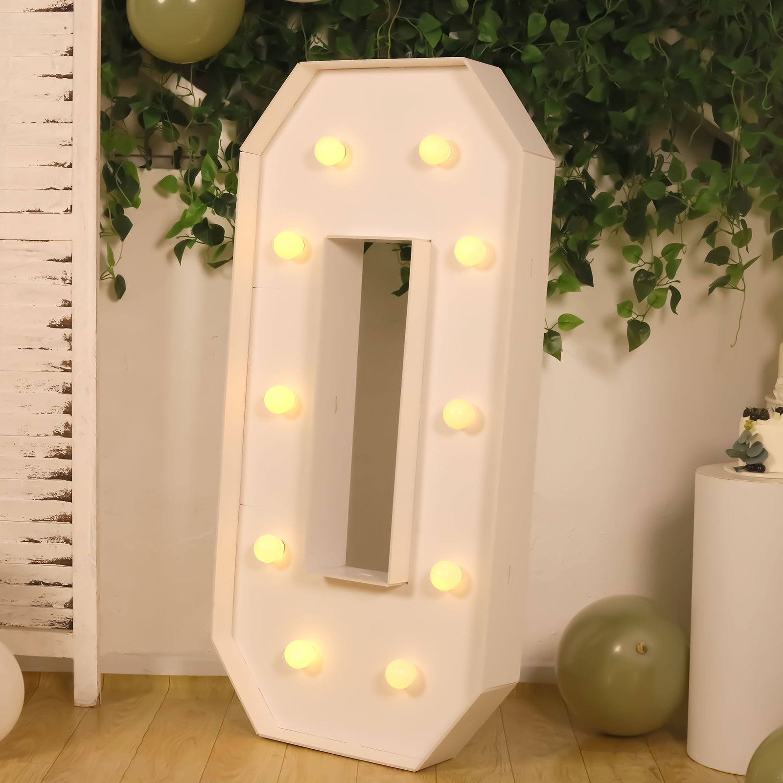 4ft White Giant LED Marquee Light-Up Letter O with Warm White LEDs, Glue Gun & Sticks