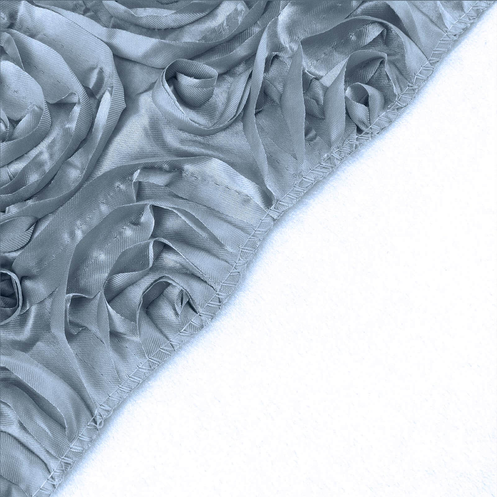 54-Inch Wide, 4-Yard Dusty Blue 3D Rosette Satin Fabric Bolt for DIY Crafts