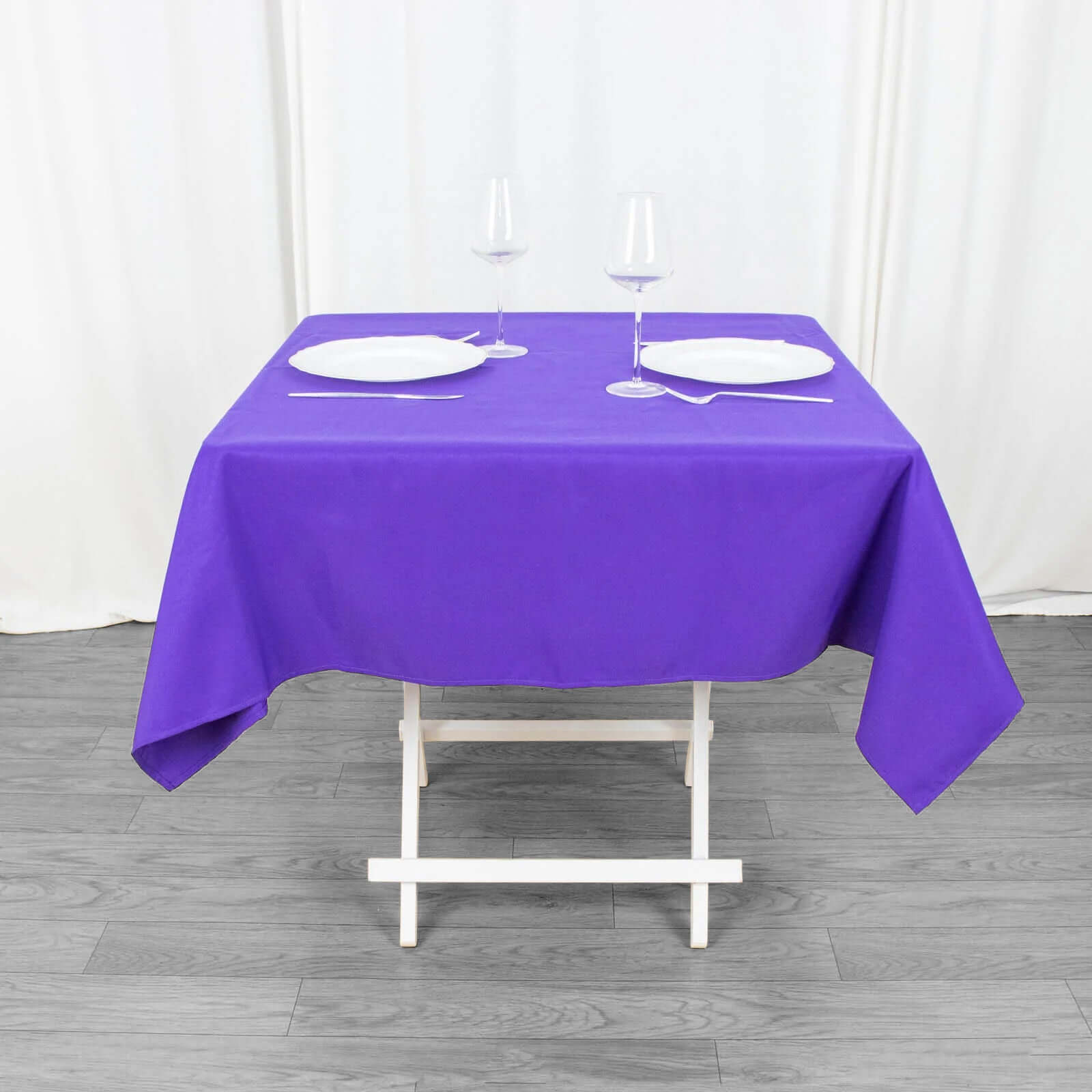 Hot! 54x54 Purple Premium Polyester Square Tablecloth - 220GSM Stain & Wrinkle-Resistant