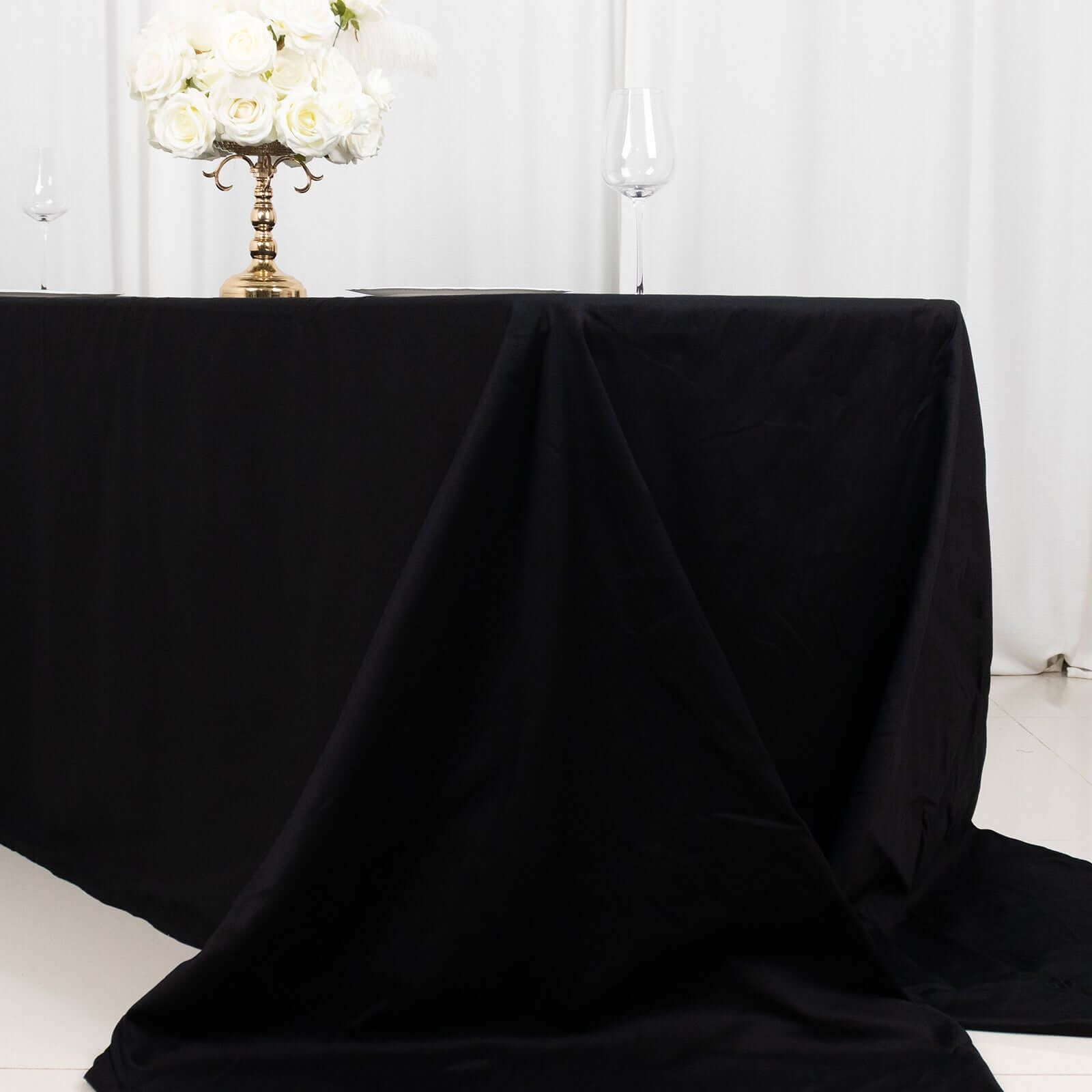 Exclusive Black 100% Cotton Seamless Tablecloth, 90x156