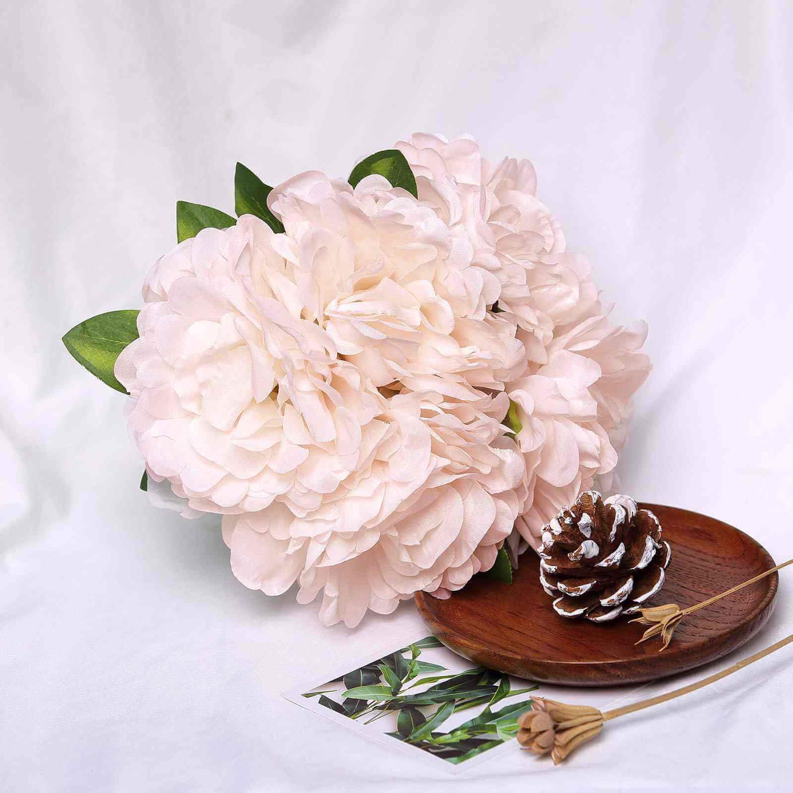 Hot Sale! 11-piece Blush Artificial Silk Peony Flower Bouquet for Various Occasions