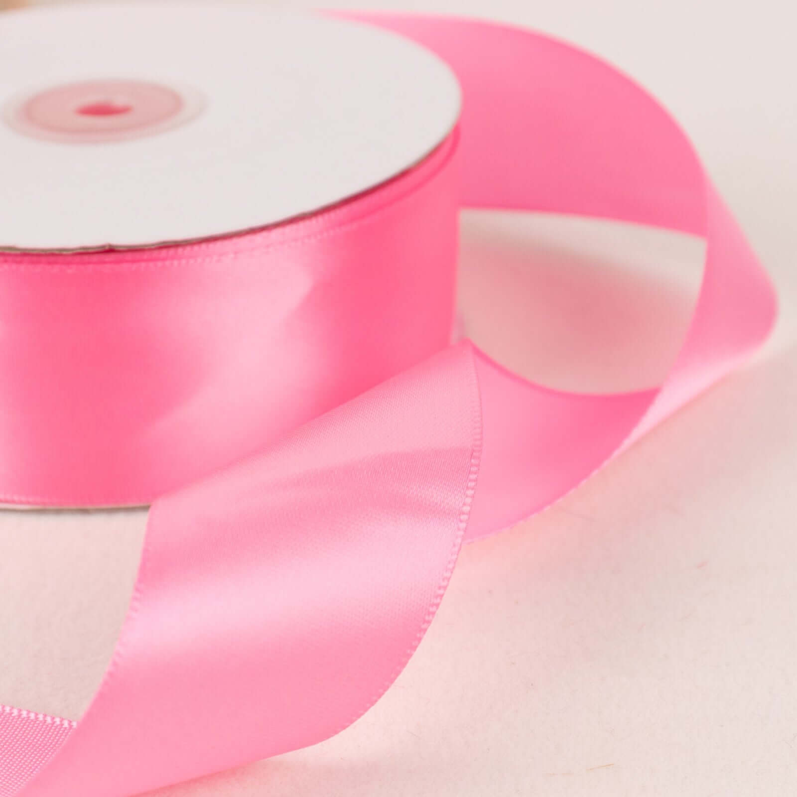 50-Yard 1.5-Inch Pink High-Quality Single-Face Decorative Satin Ribbon