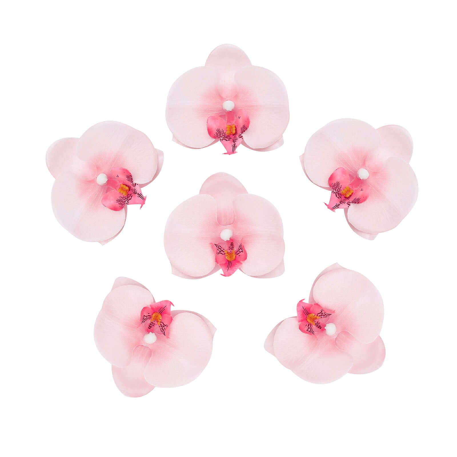 Hot Sale! 20 Pink Silk Artificial Orchid Flower Heads for DIY Floral Decorations