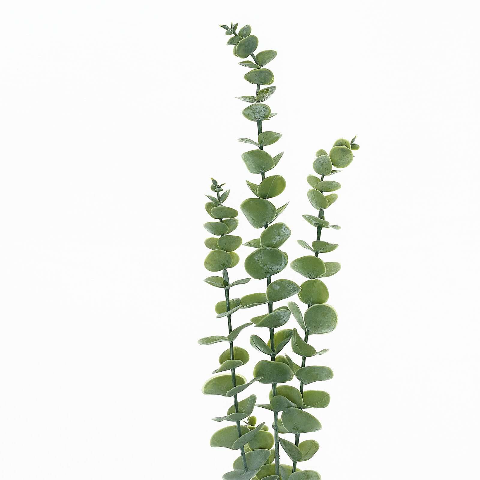 3 Frosted Green Artificial Eucalyptus Bushes - Ideal for DIY Decorations, 30 Inches Long