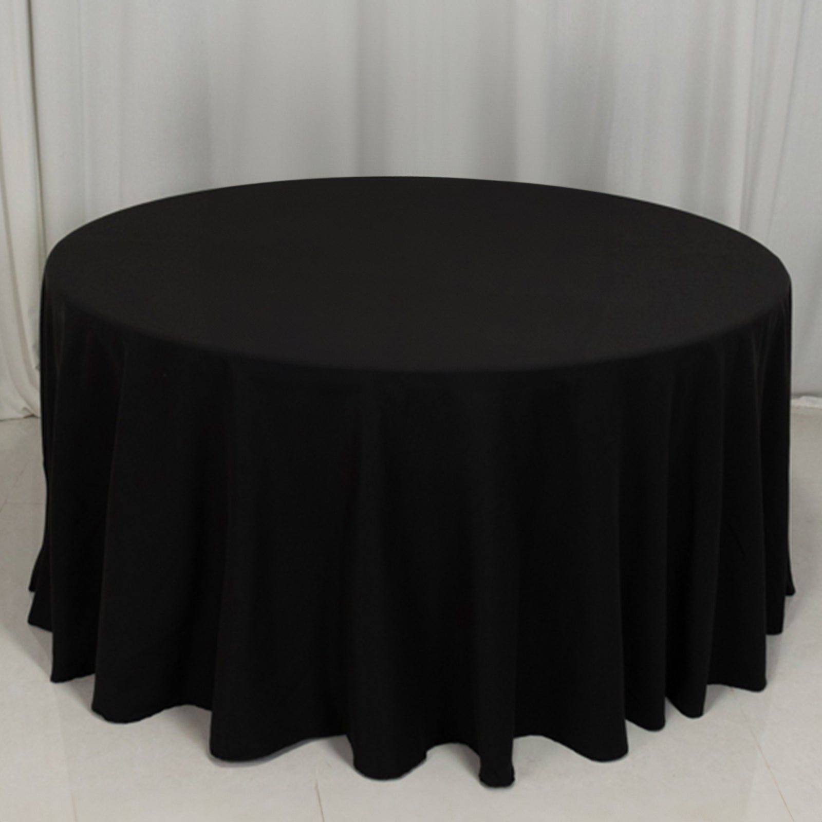 Black Seamless Wrinkle - Resistant 120 - inch Cotton Blend Round Tablecloth
