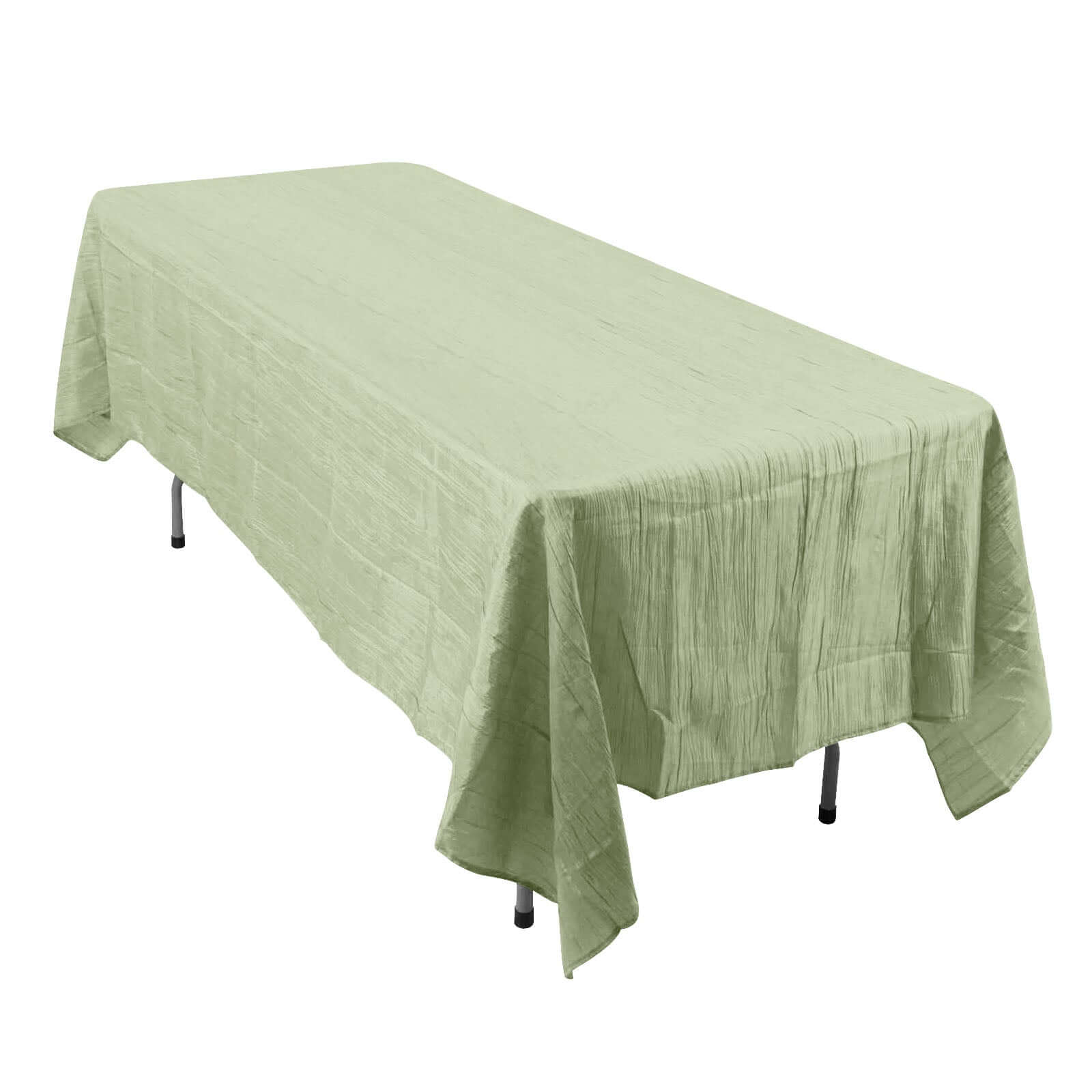 Hot Deal! Sage Green Crinkle Taffeta 60x102 Rectangle Tablecloth