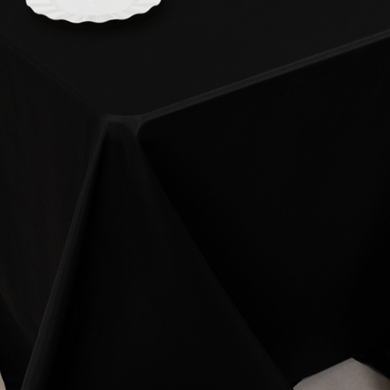 Premium Black Lamour Satin Rectangle Tablecloth 90x132 - Ideal for Weddings & Parties