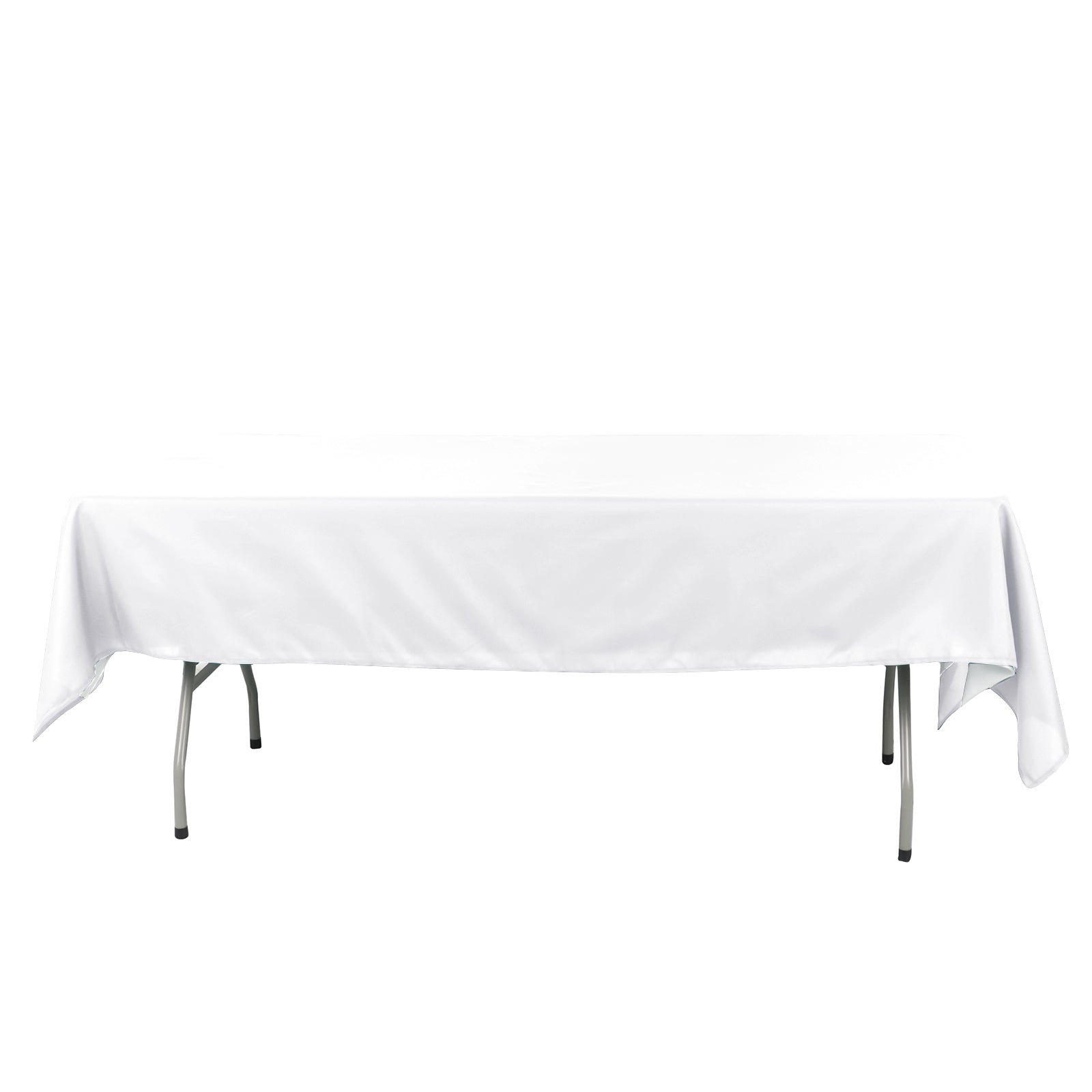 Wrinkle-Resistant White Cotton Blend Rectangle Tablecloth, 60x102