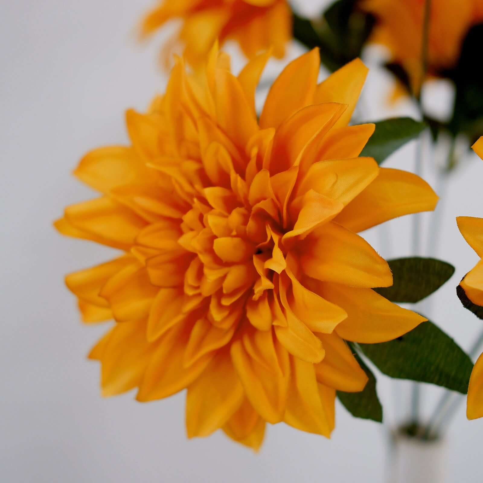 Hot Deal! 2 Bouquets of Orange Artificial Silk Dahlia Flower Spray Bushes - 20 Inches Tall