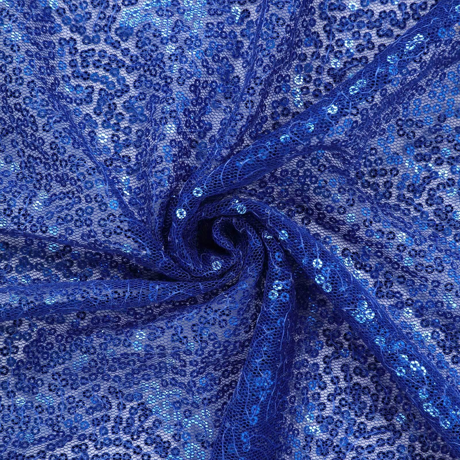 Royal Blue Seamless Sequin Rectangle Tablecloth, 90x156 Inches