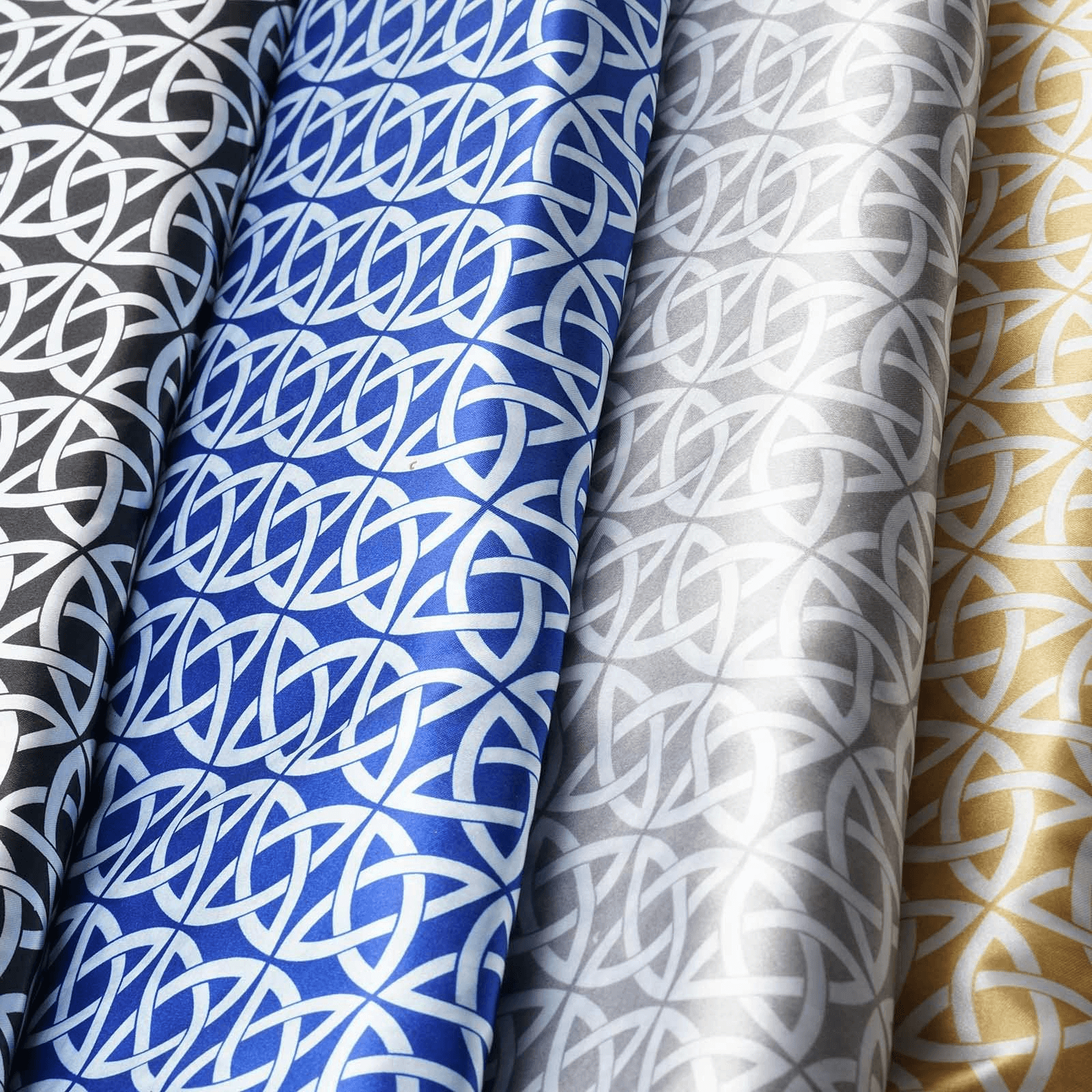 54-Inch Wide, 10-Yard Champagne Zen Pattern Satin Fabric Bolt for DIY Crafts