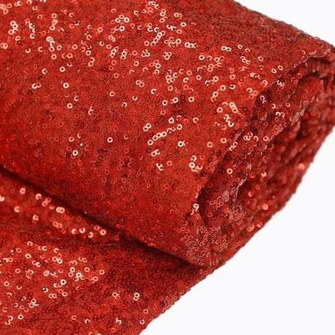4-Yard Red Sparkly Sequin Fabric Bolt for DIY Crafts and Decor