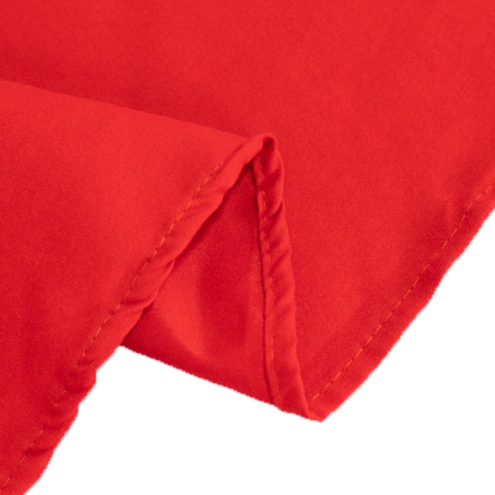 Red 90" Wrinkle-Resistant Cotton Blend Round Tablecloth - Ideal for Events