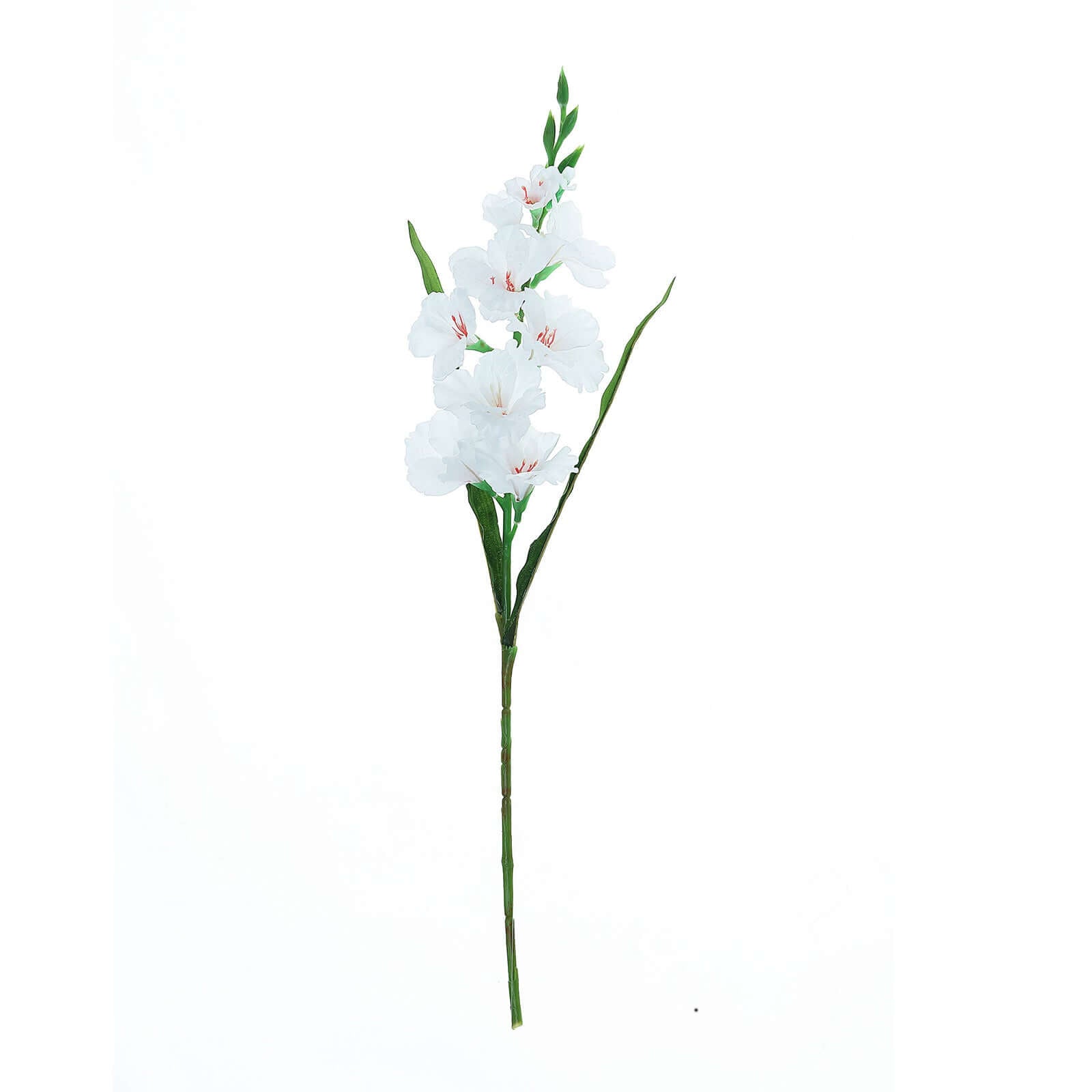 3 Stems of 36-Inch Tall White High-Quality Artificial Silk Gladiolus Flower Spray
