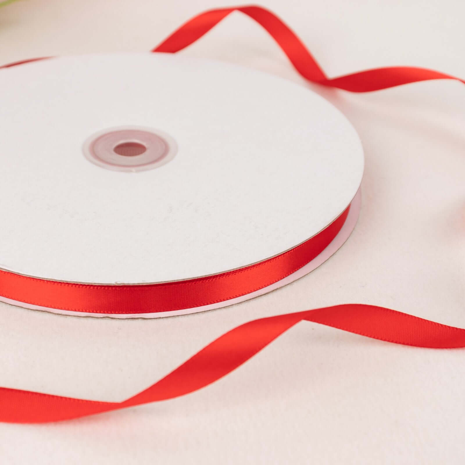 100-Yard 3/8-Inch Red Single-Sided Decorative Satin Ribbon Roll