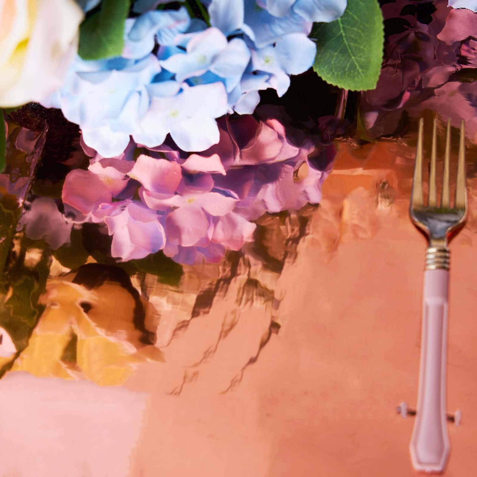 Rose Gold Disposable Metallic Foil Rectangle Tablecloth 40x90 - Ideal for Party Decor