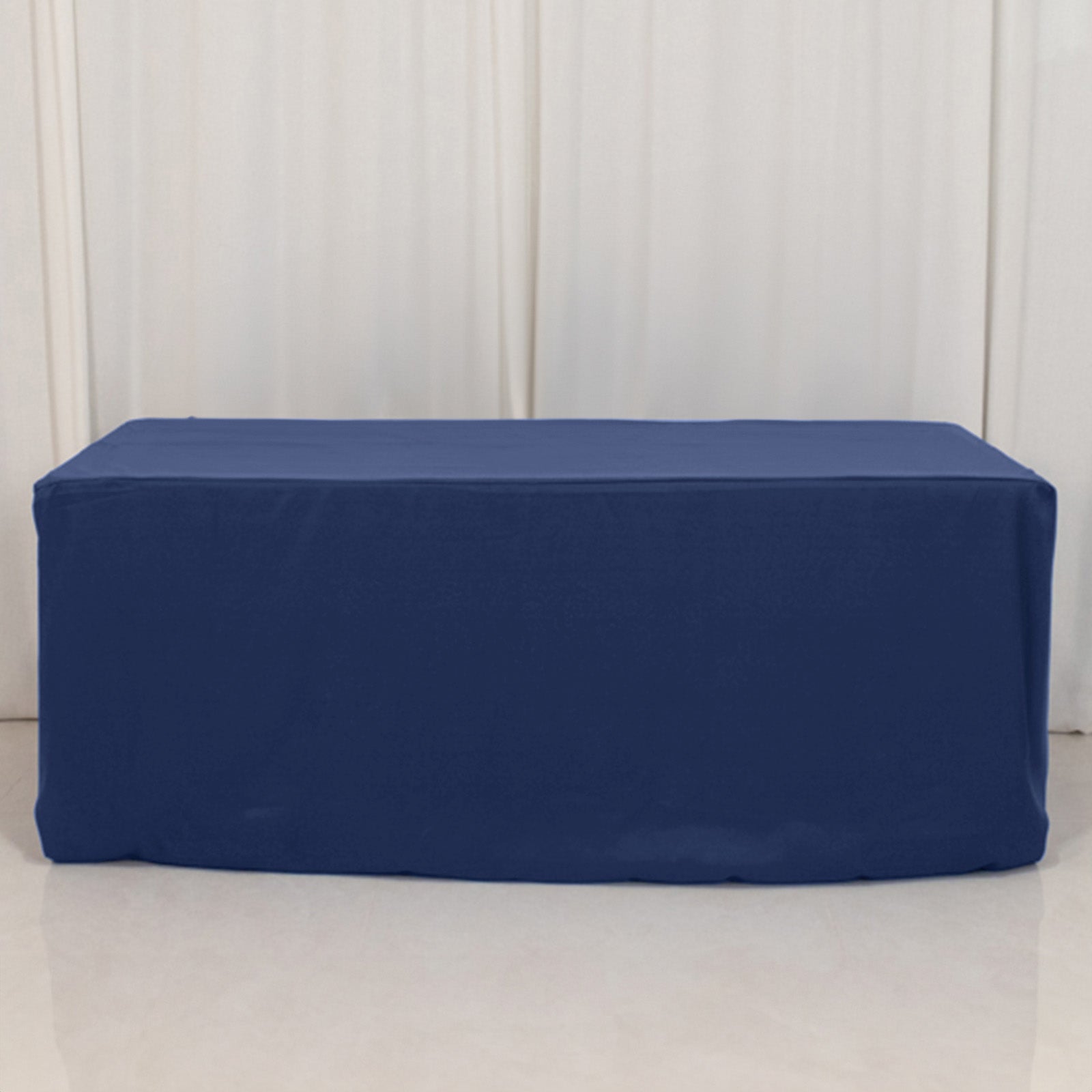 Exclusive Offer! Durable Navy Blue 220GSM Premium Polyester 6ft Rectangle Fitted Tablecloth
